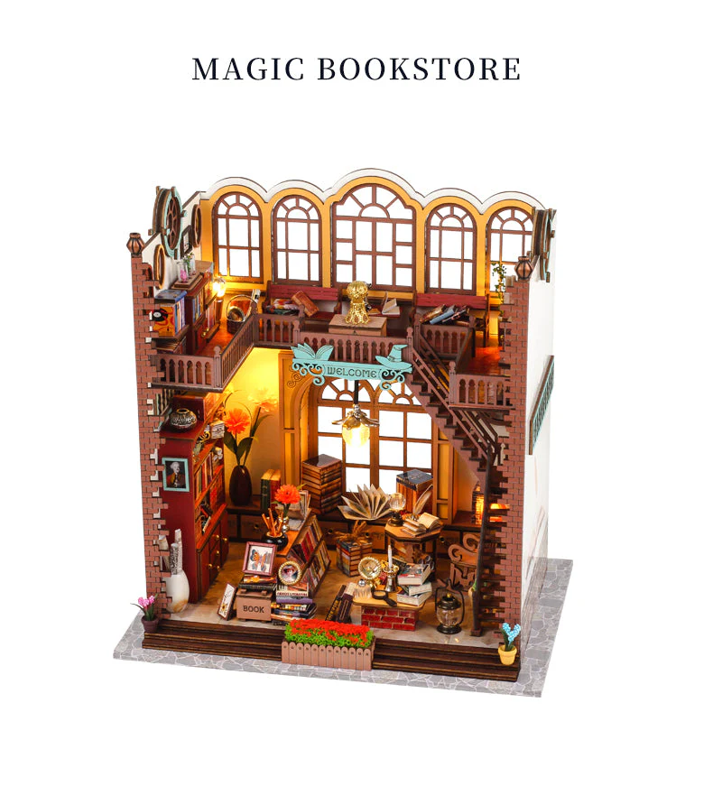 Magic Book Store - DIY Book Nook Kit,3D Wooden Puzzle - Image 3