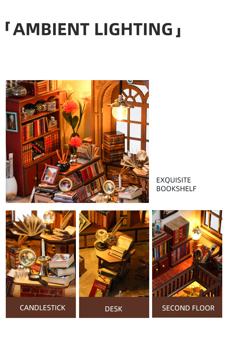 Magic Book Store - DIY Book Nook Kit,3D Wooden Puzzle - Image 5