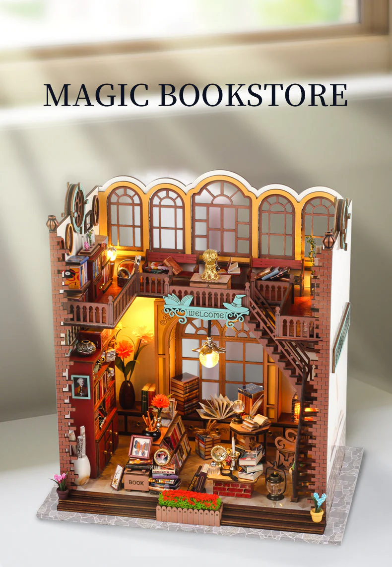 Magic Book Store - DIY Book Nook Kit,3D Wooden Puzzle - Image 8