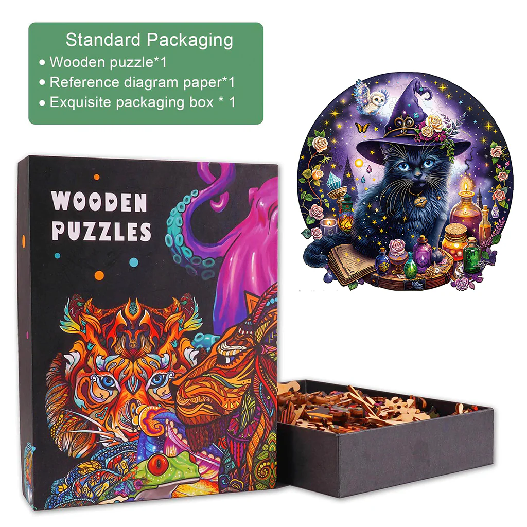 Magic Cat Wooden Jigsaw Puzzle - Image 5