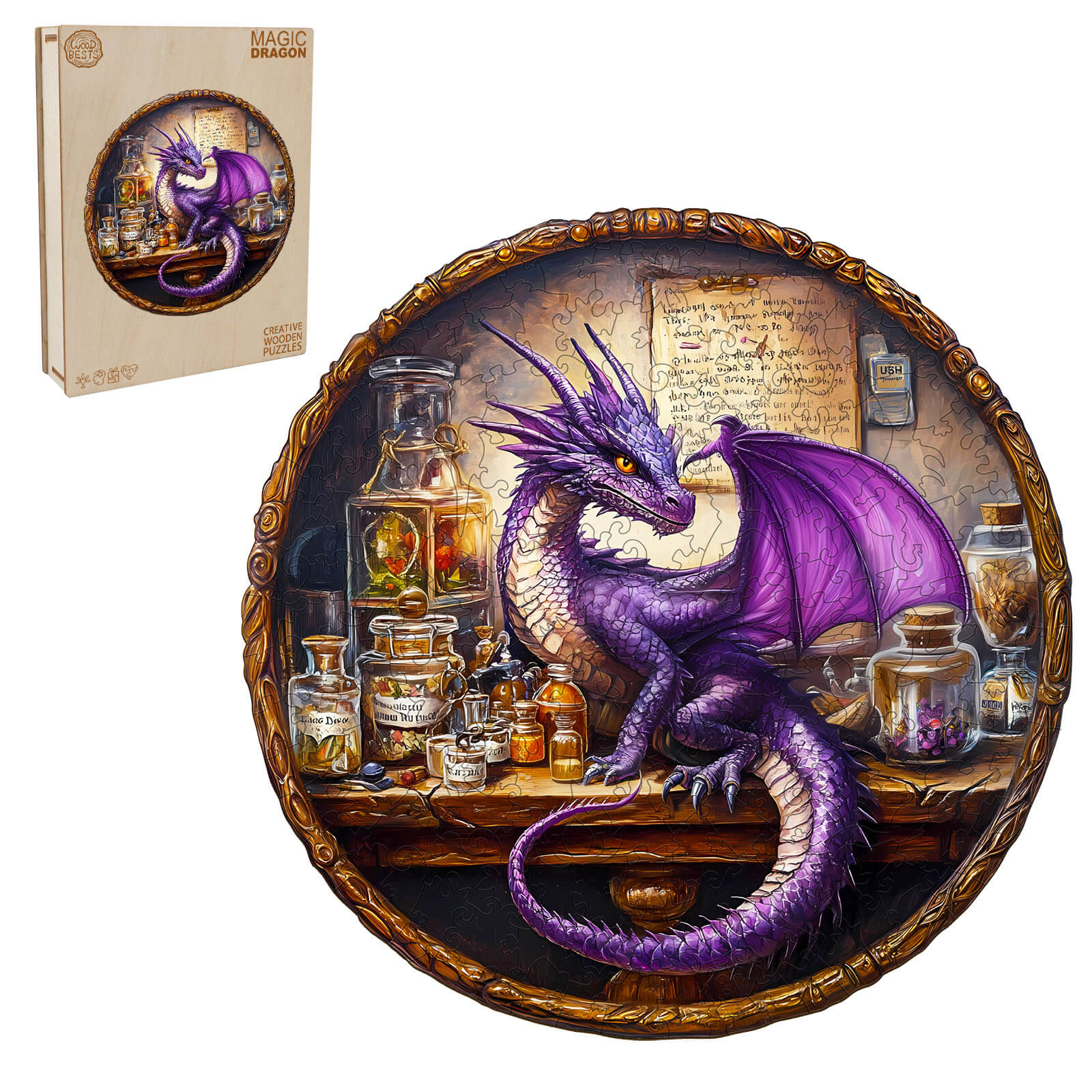 Magic Dragon Wooden Jigsaw Puzzle - Image 3