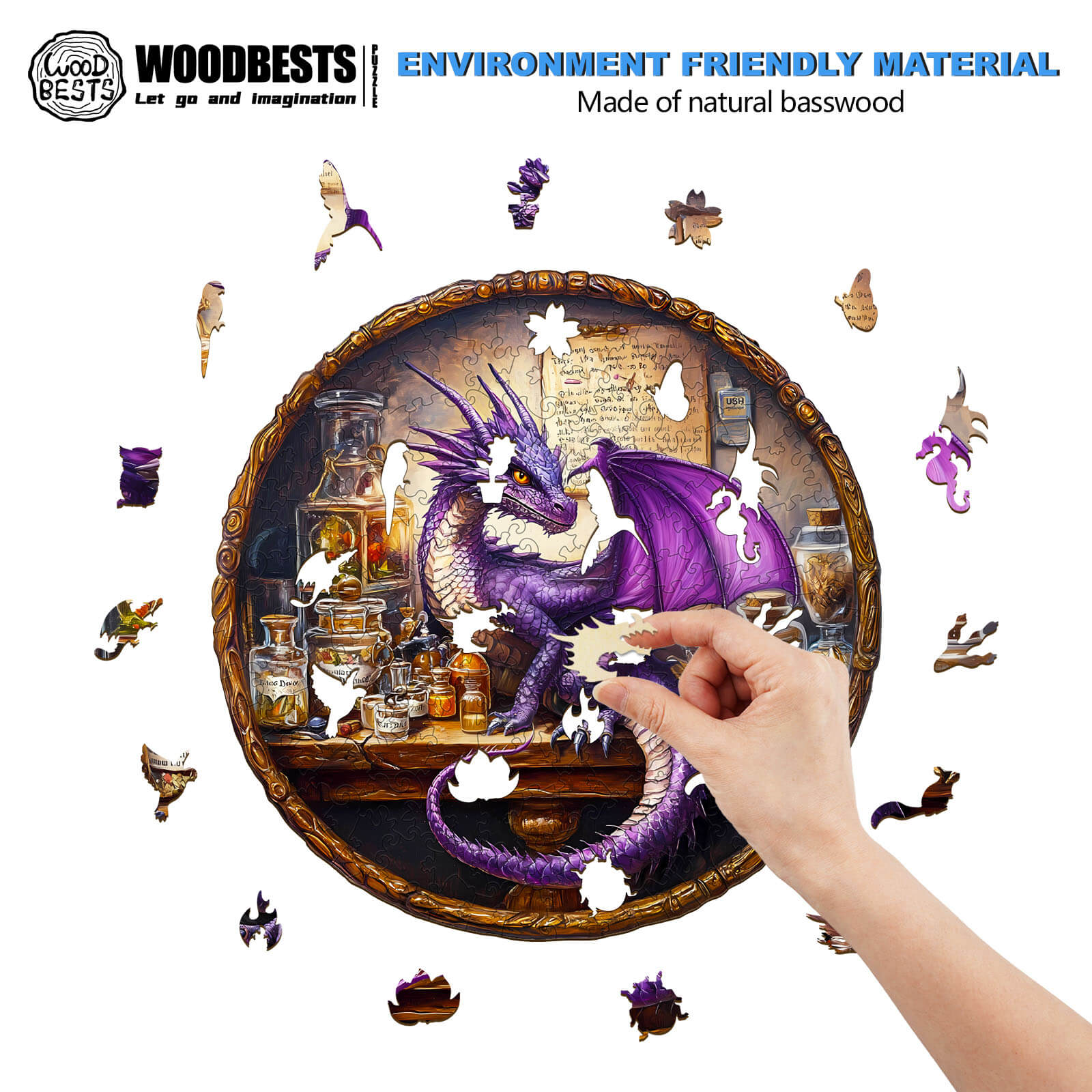 Magic Dragon Wooden Jigsaw Puzzle - Image 4