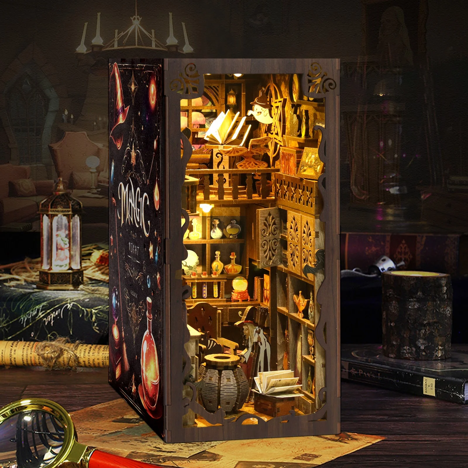 Magic Night - DIY Book Nook Kit,3D Wooden Puzzle - Image 3