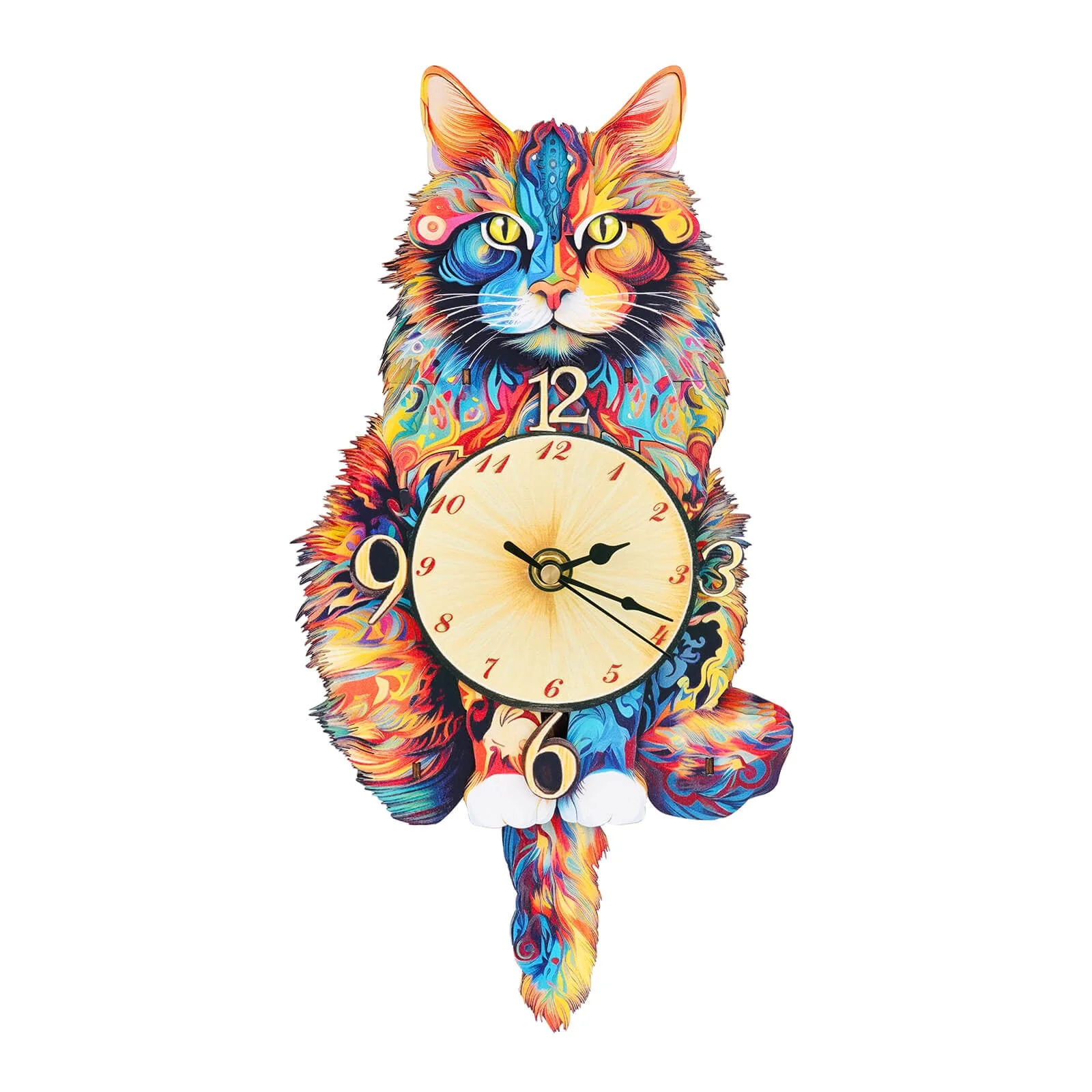 Maine Coon – DIY Wooden Clock, 3D Puzzle Craft Kit - Image 4