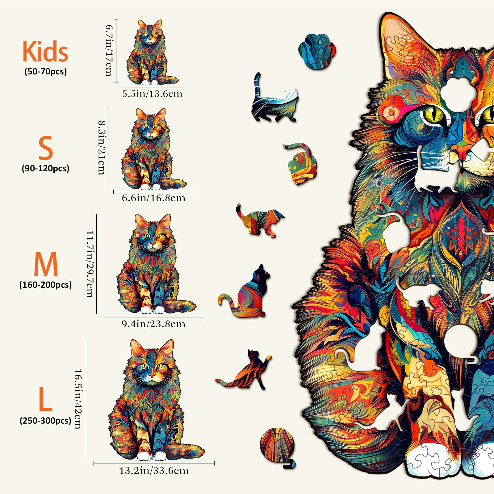 Maine Coon Wooden Jigsaw Puzzle - Image 3