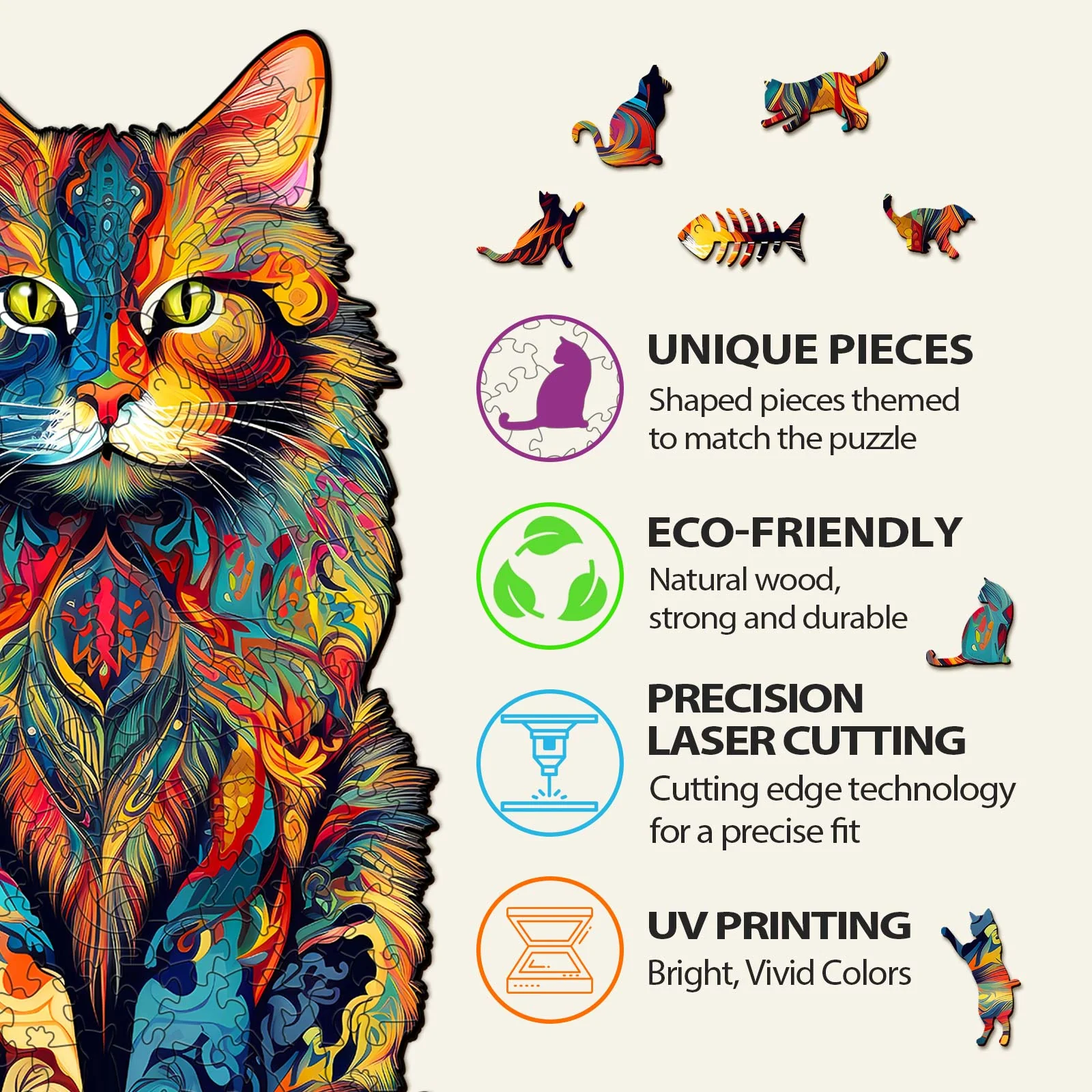Maine Coon Wooden Jigsaw Puzzle - Image 4