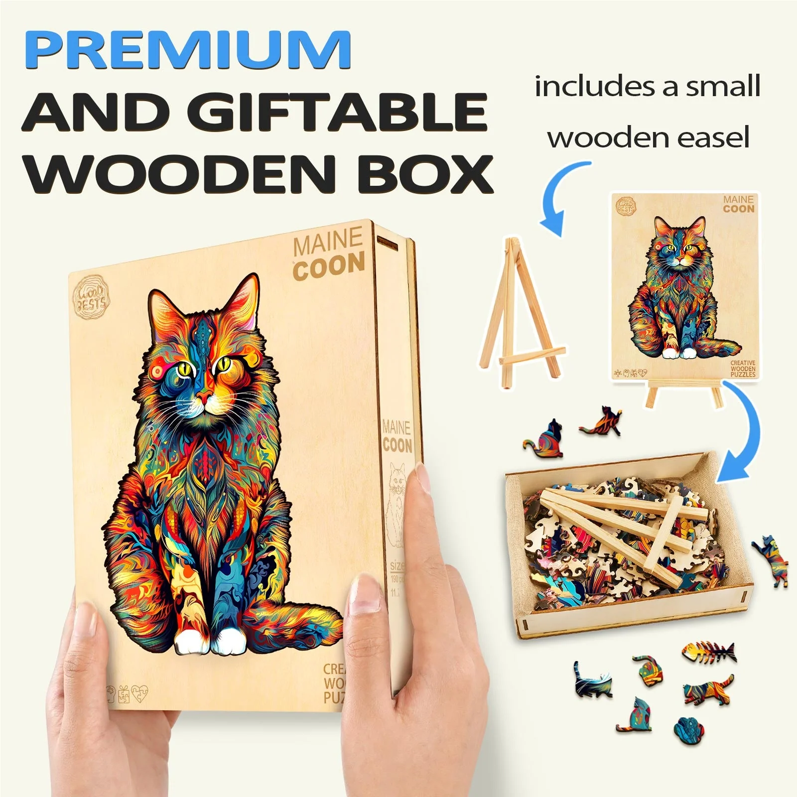 Maine Coon Wooden Jigsaw Puzzle - Image 6