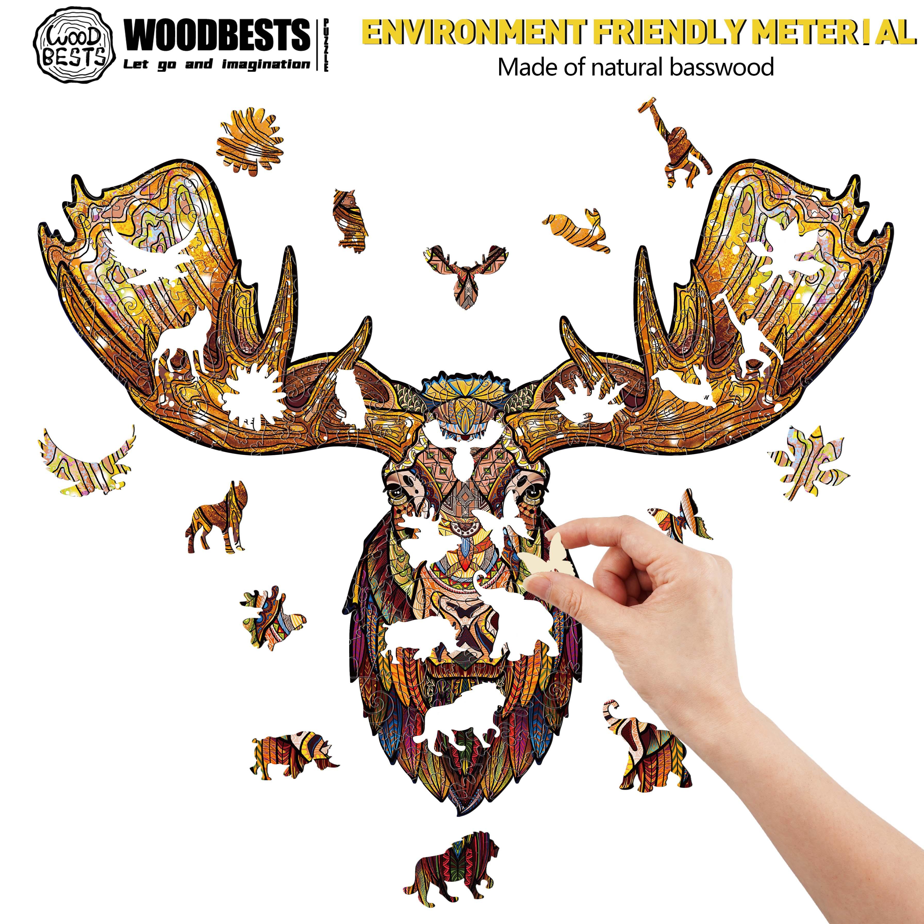 Majestic Moose Wooden Jigsaw Puzzle - Image 2