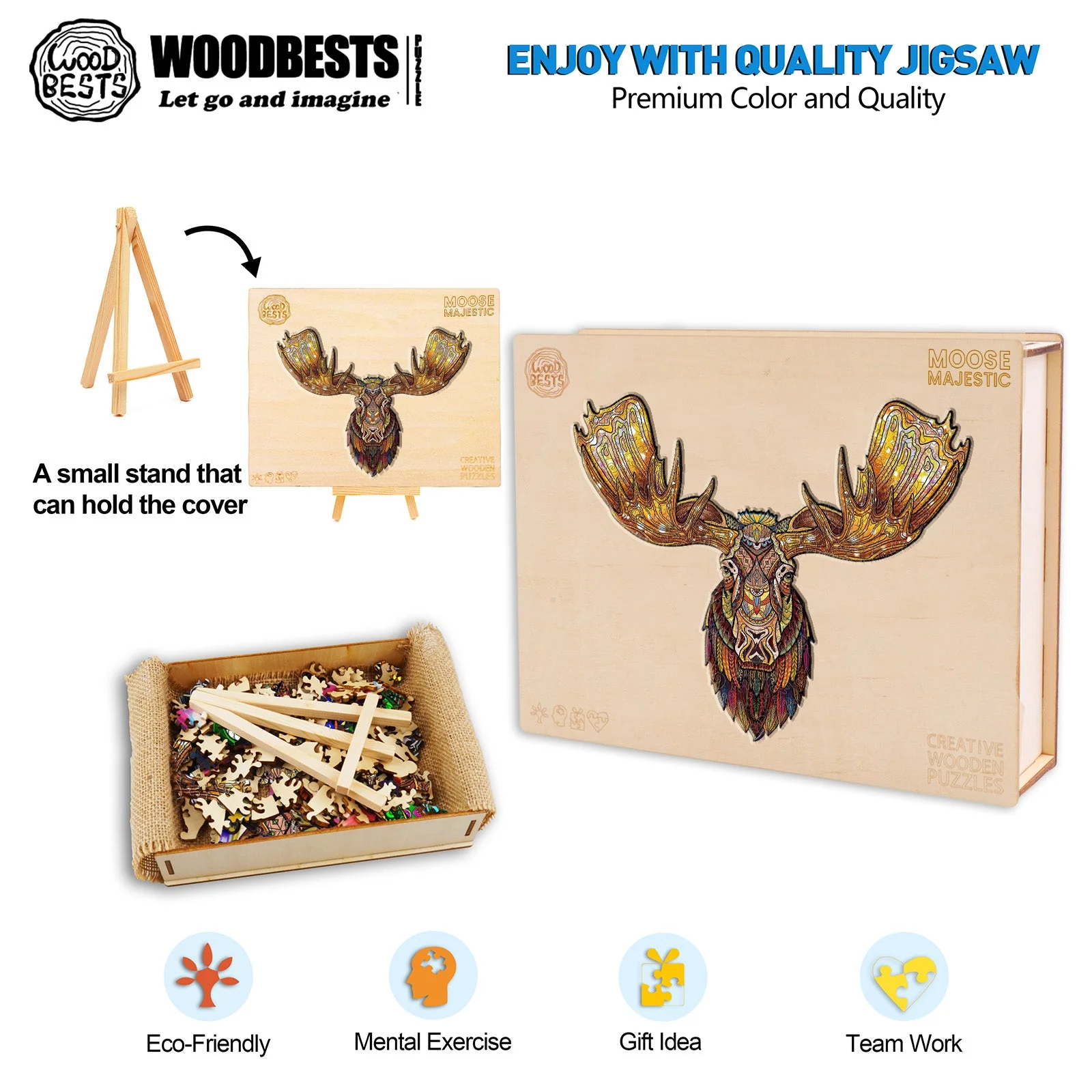Majestic Moose Wooden Jigsaw Puzzle - Image 4