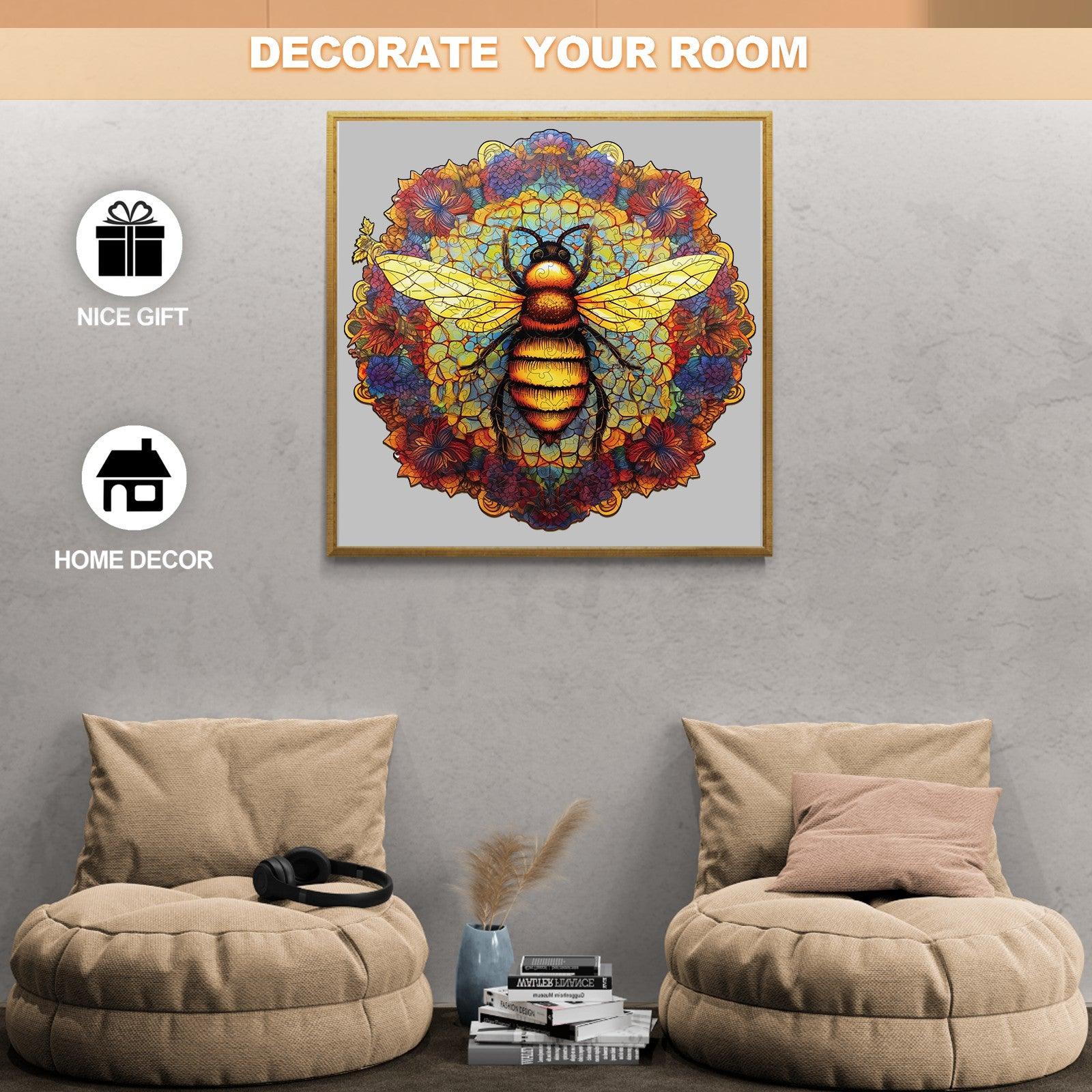 Mandala Bee Wooden Jigsaw Puzzle - Image 8