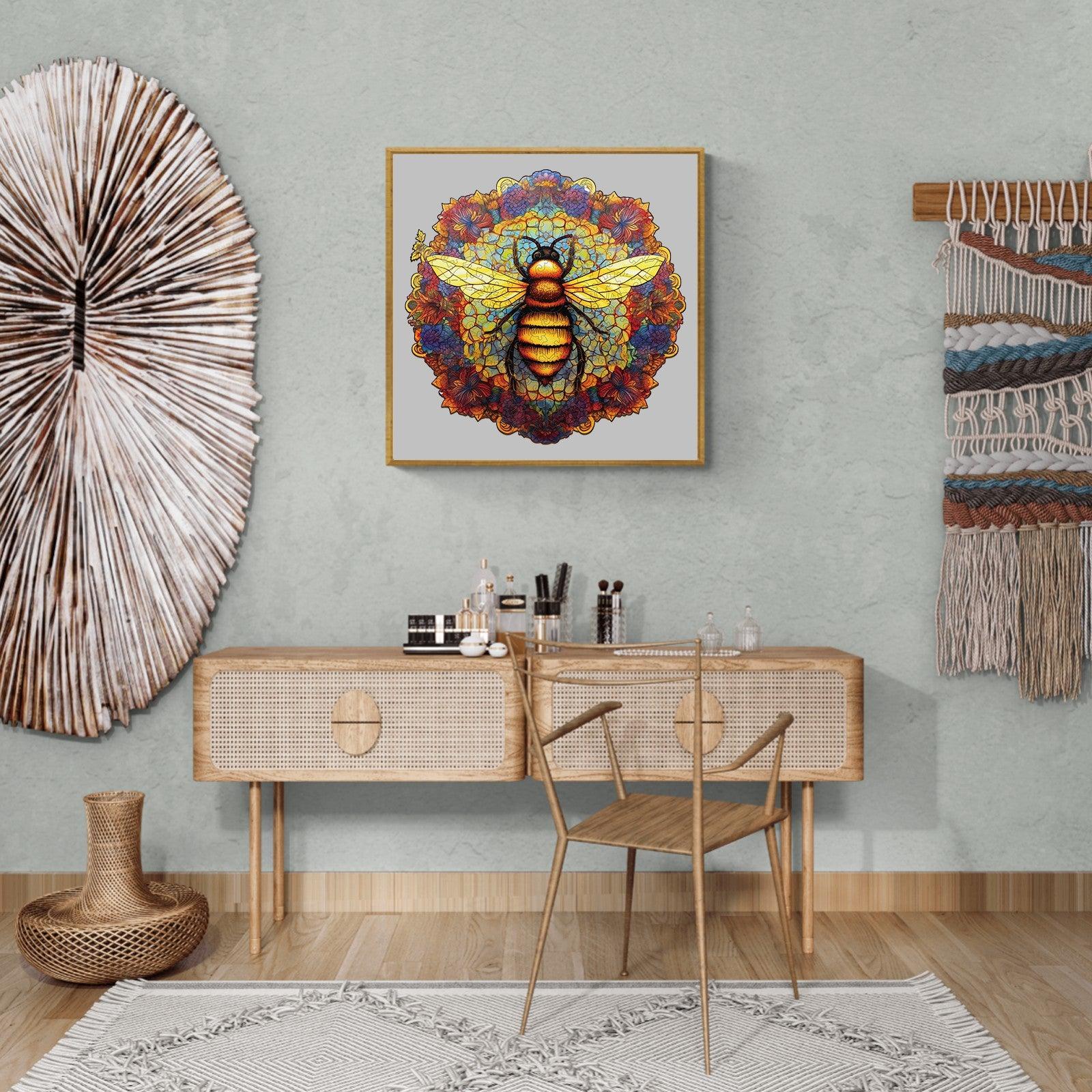 Mandala Bee Wooden Jigsaw Puzzle - Image 9