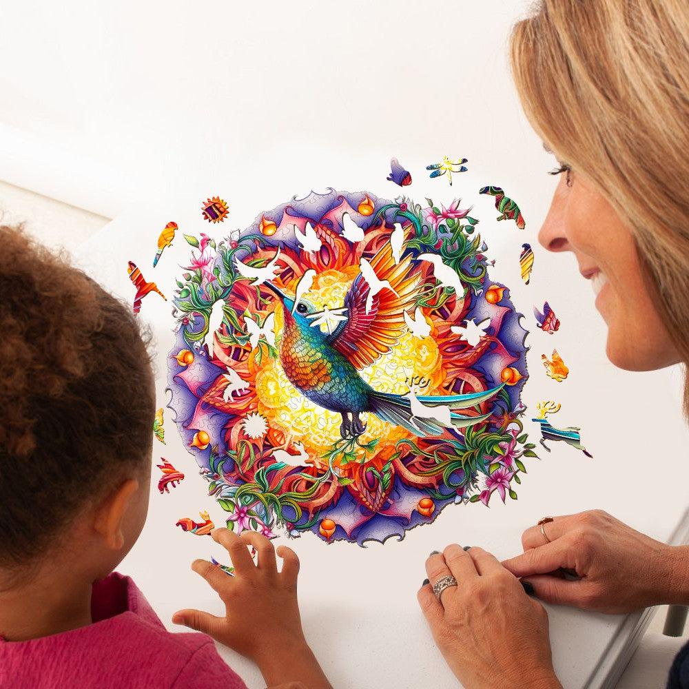 Mandala & Hummingbird 2 Wooden Jigsaw Puzzle - Image 7
