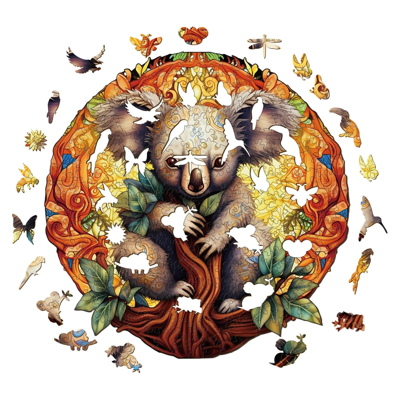 Mandala Koala Wooden Jigsaw Puzzle - Image 2