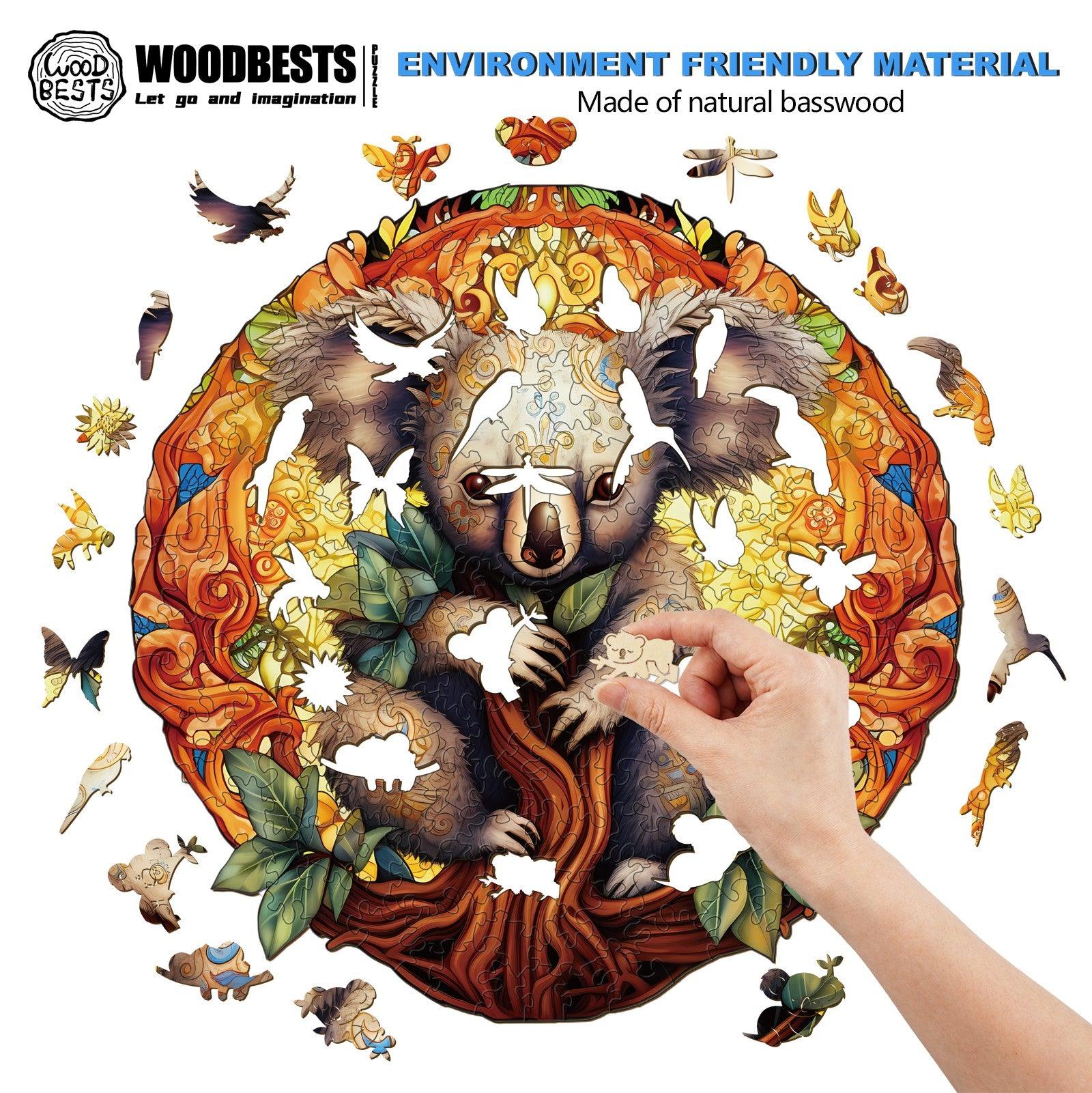 Mandala Koala Wooden Jigsaw Puzzle - Image 5