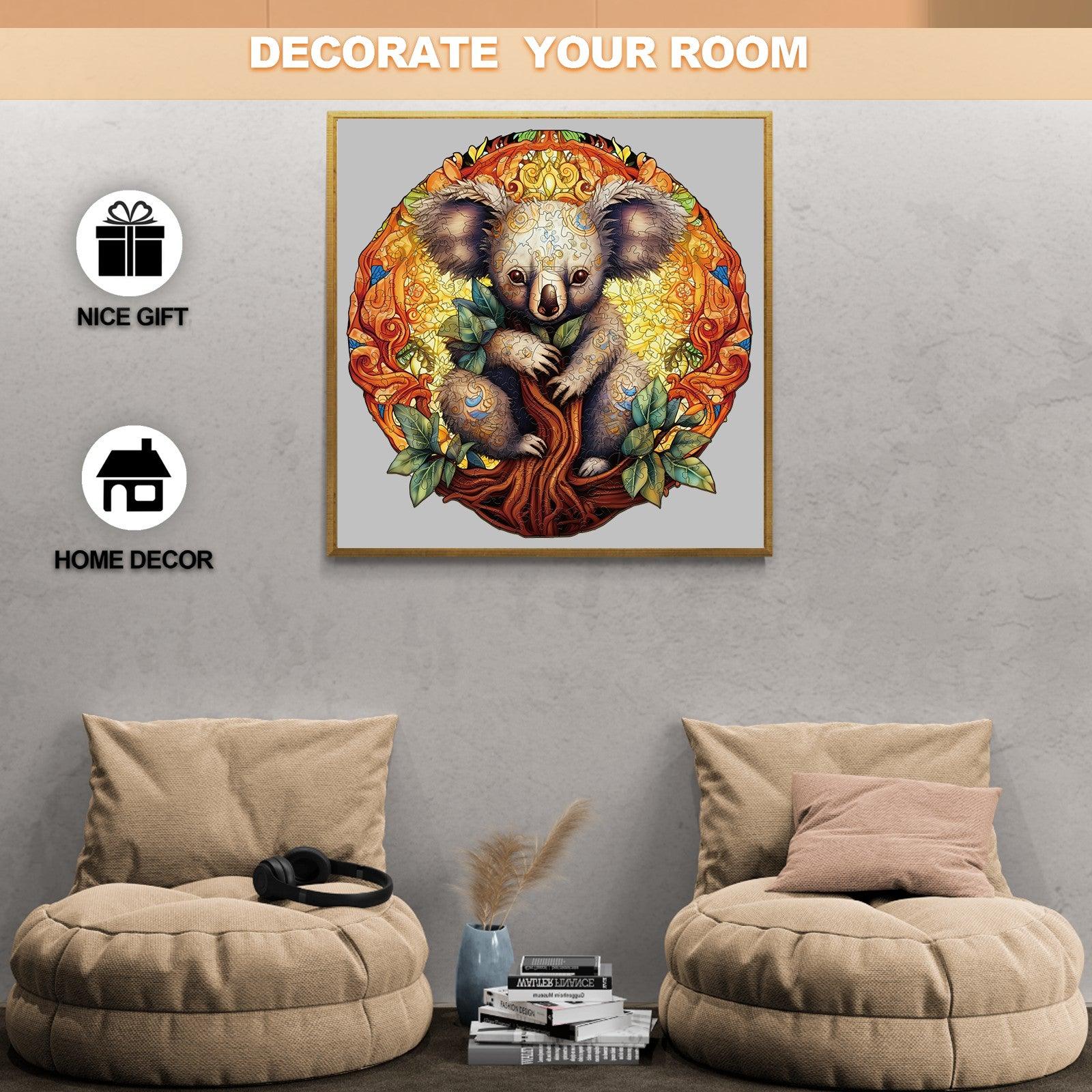 Mandala Koala Wooden Jigsaw Puzzle - Image 7