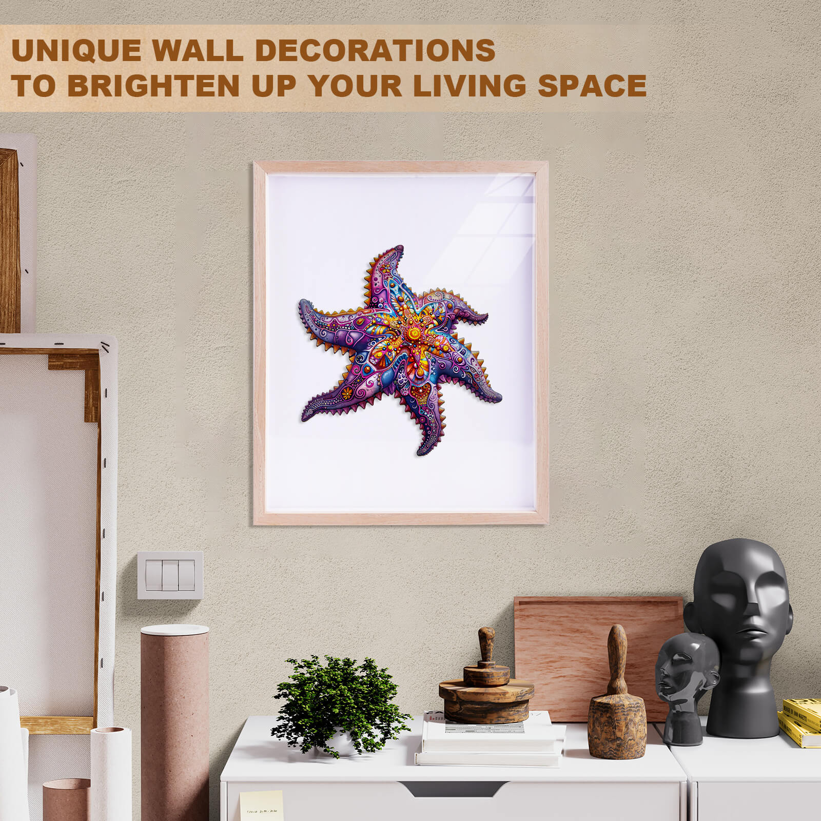 Mandala Starfish Wooden Jigsaw Puzzle - Image 11