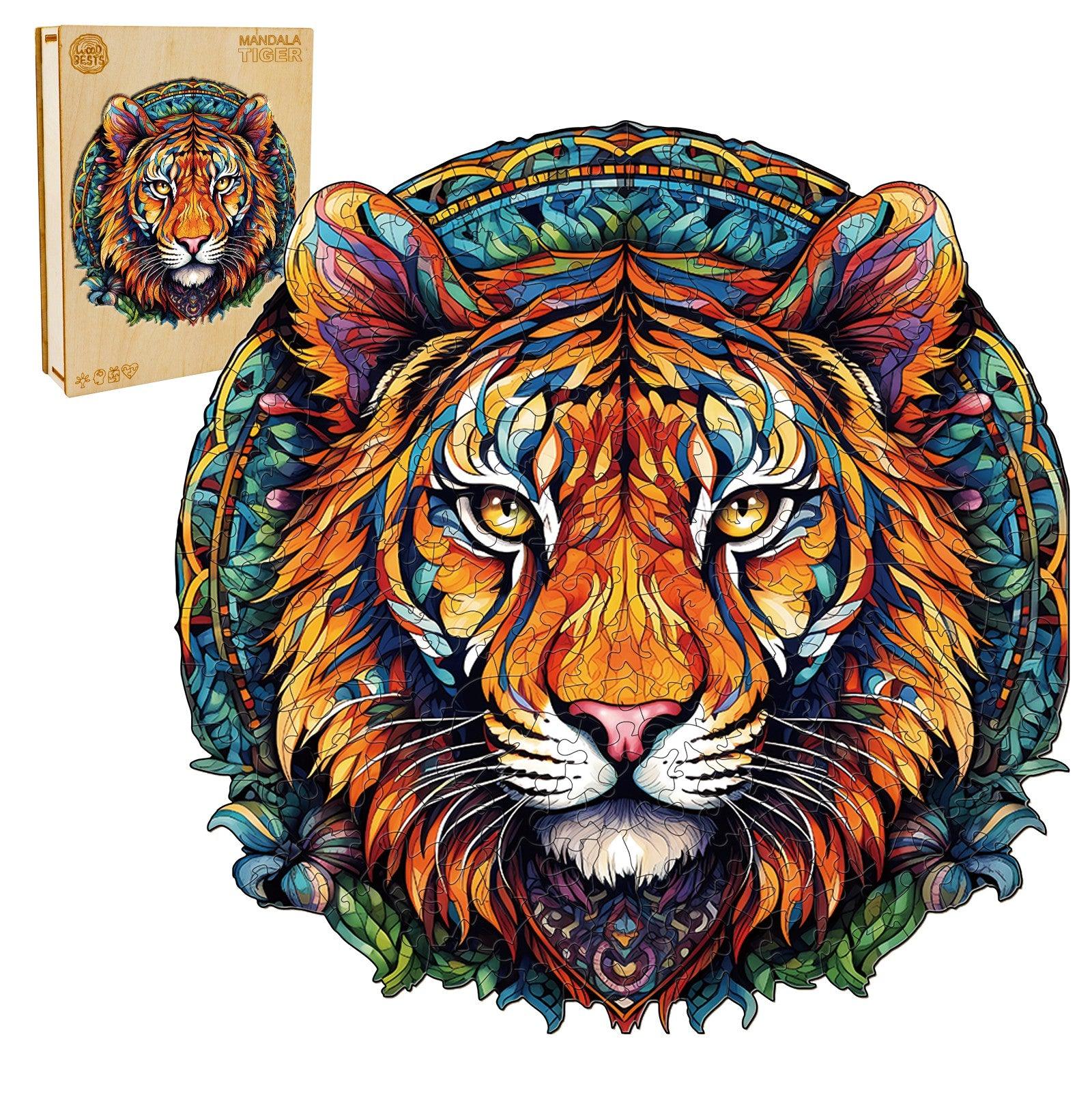 Mandala Tiger Wooden Jigsaw Puzzle - Image 3