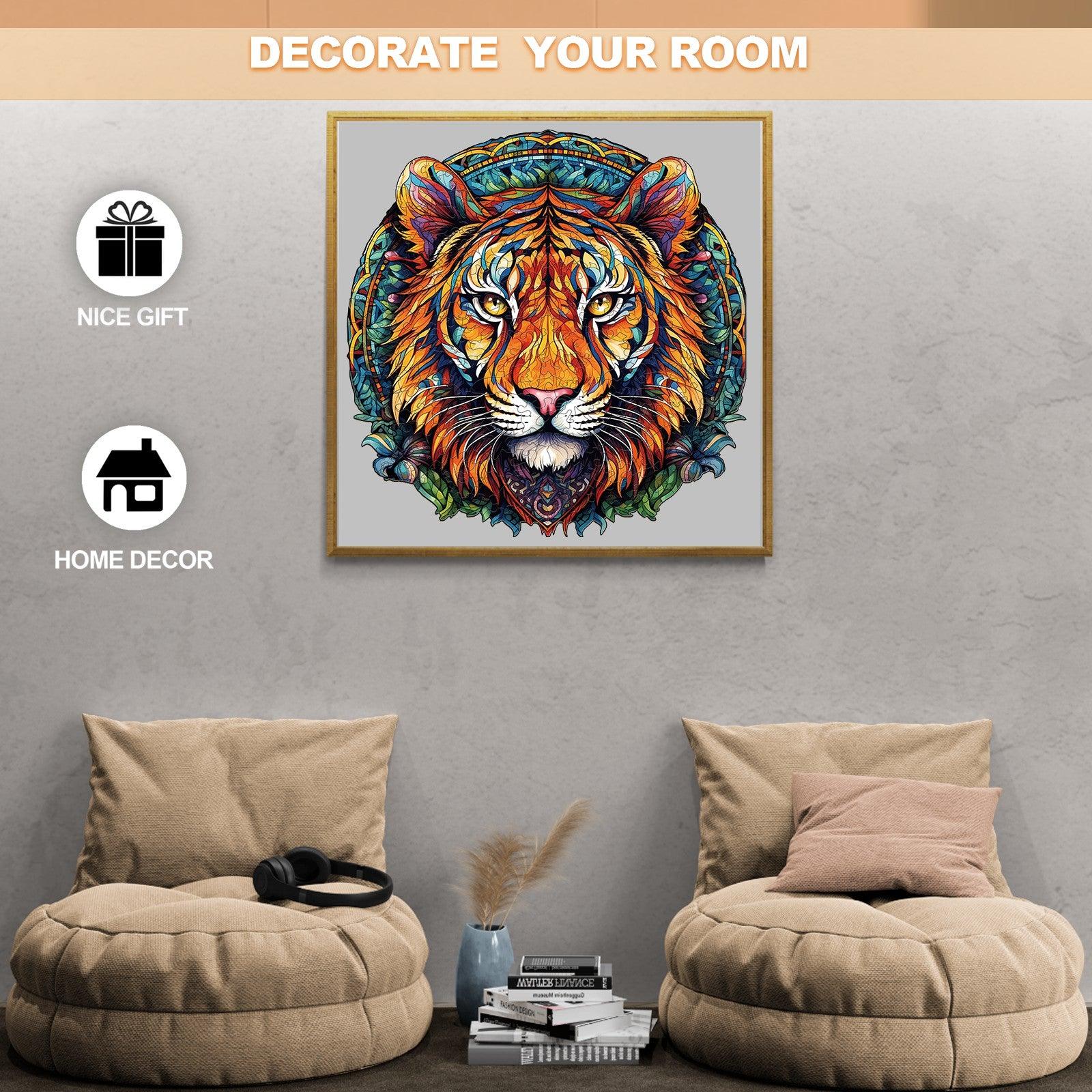 Mandala Tiger Wooden Jigsaw Puzzle - Image 8