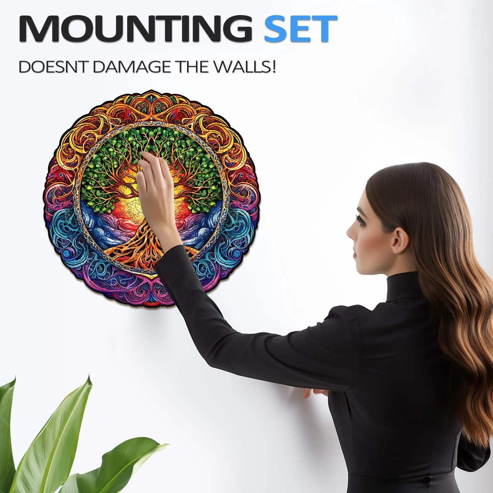Mandala Tree of Life-1 Wooden Jigsaw Puzzle - Image 8