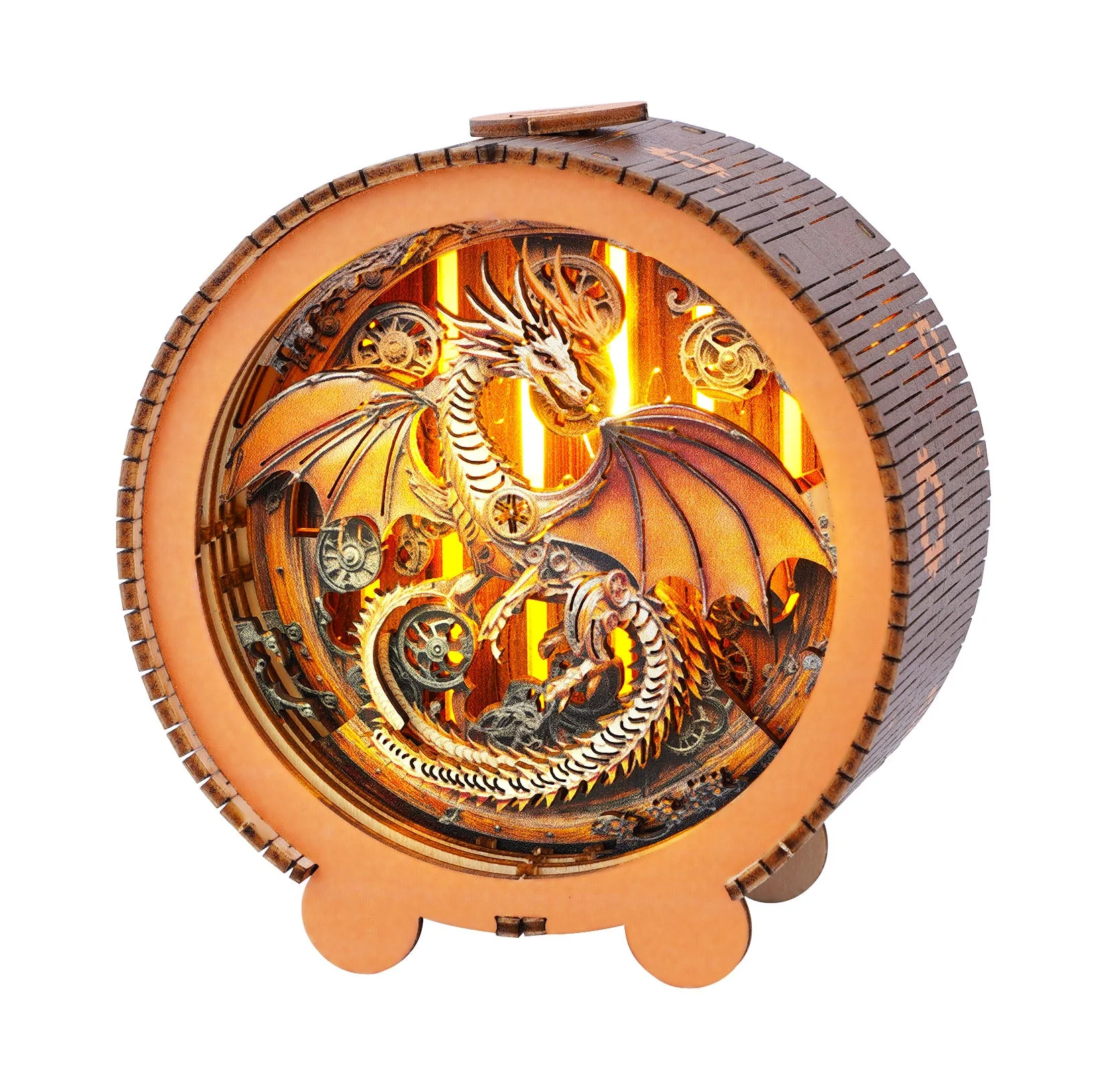 Mechanical Dragon Kit - 3D Wooden Puzzle Night Light - Image 4
