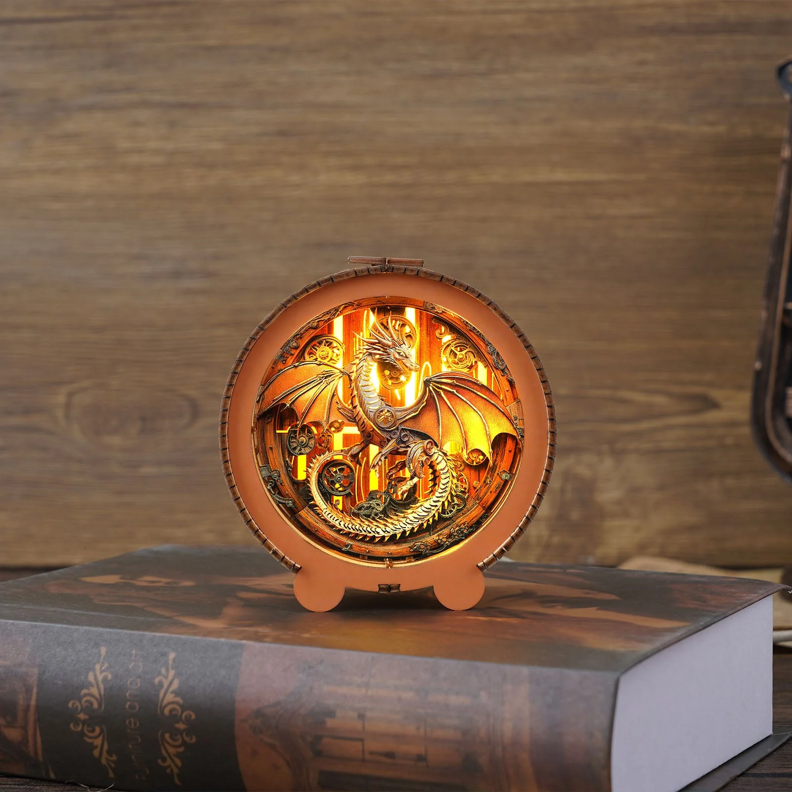 Mechanical Dragon Kit - 3D Wooden Puzzle Night Light - Image 5