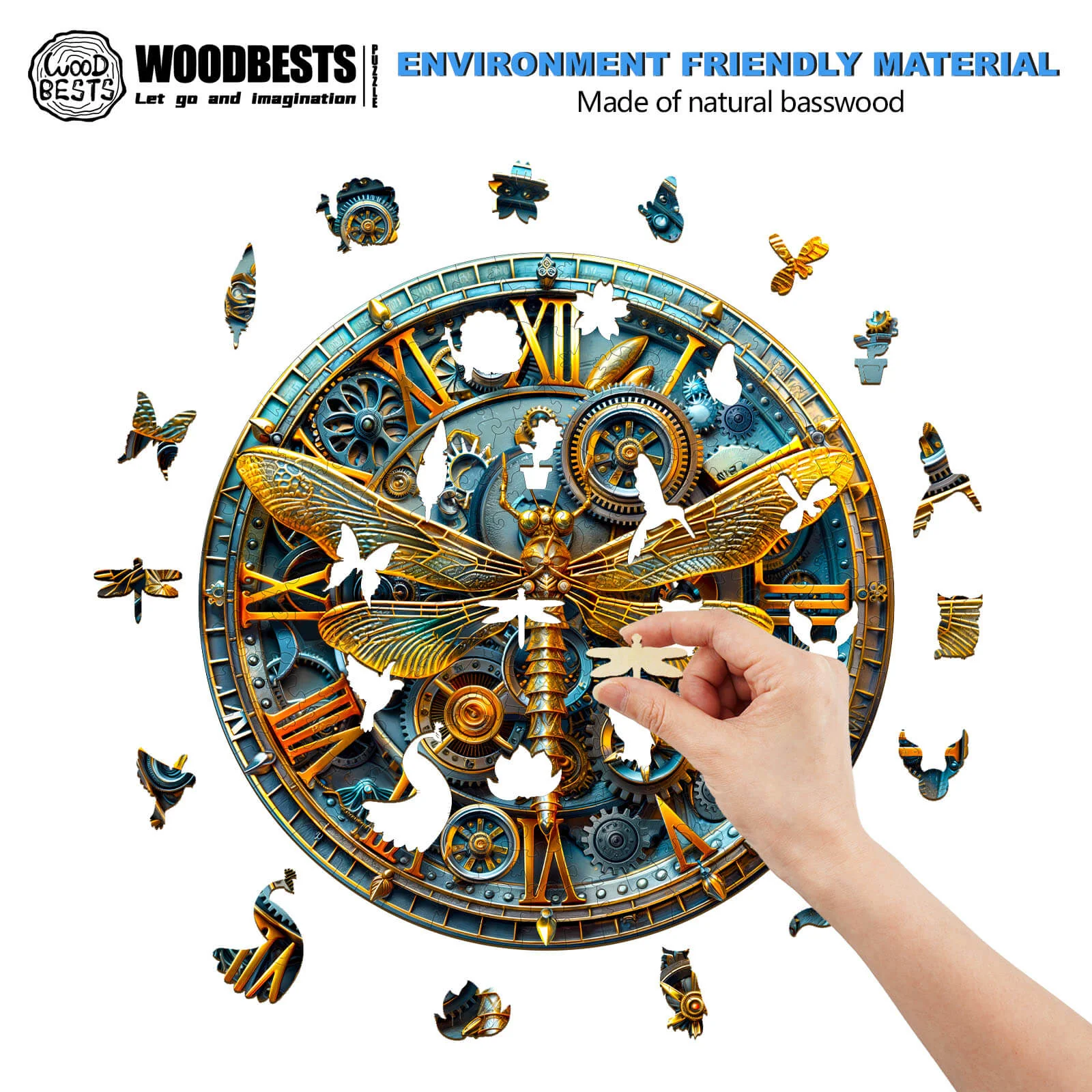 Mechanical Dragonfly Wooden Jigsaw Puzzle - Image 4