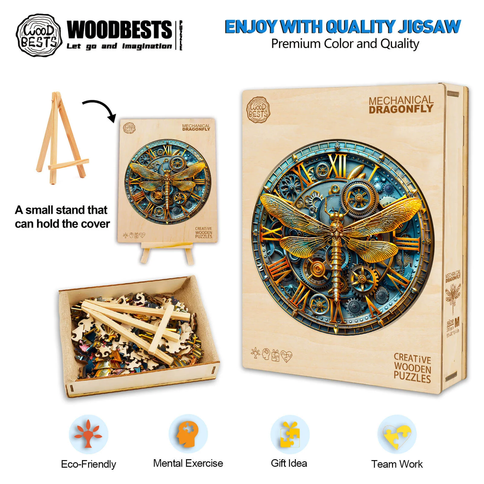 Mechanical Dragonfly Wooden Jigsaw Puzzle - Image 6