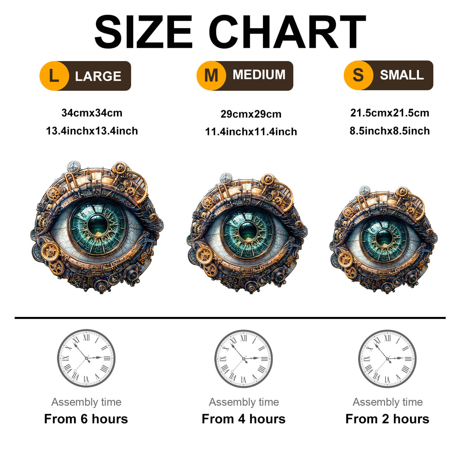 3D Mechanical eyes Wooden Jigsaw Puzzle - Image 8
