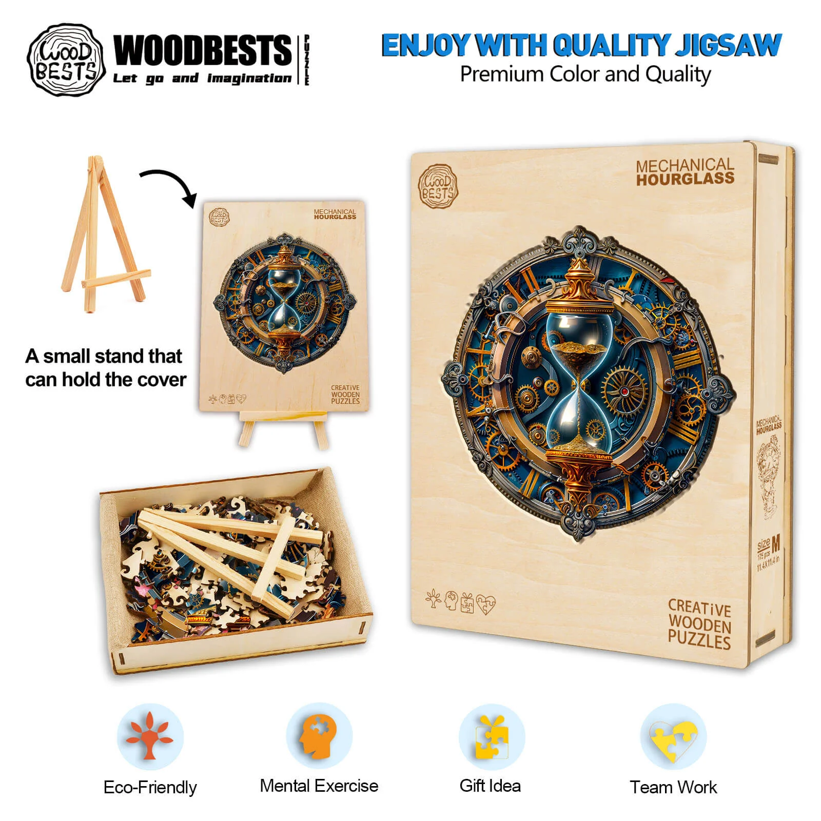Mechanical hourglass Wooden Jigsaw Puzzle - Image 5