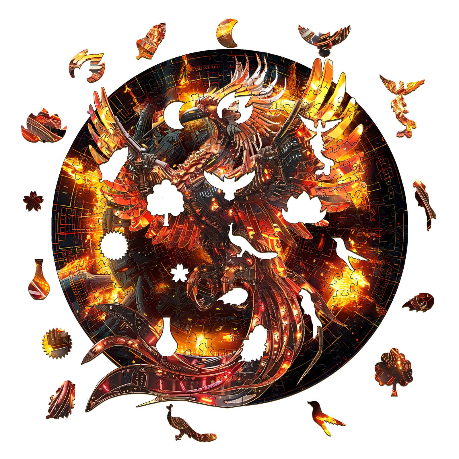 Mechanical Phoenix Wooden Jigsaw Puzzle - Image 2