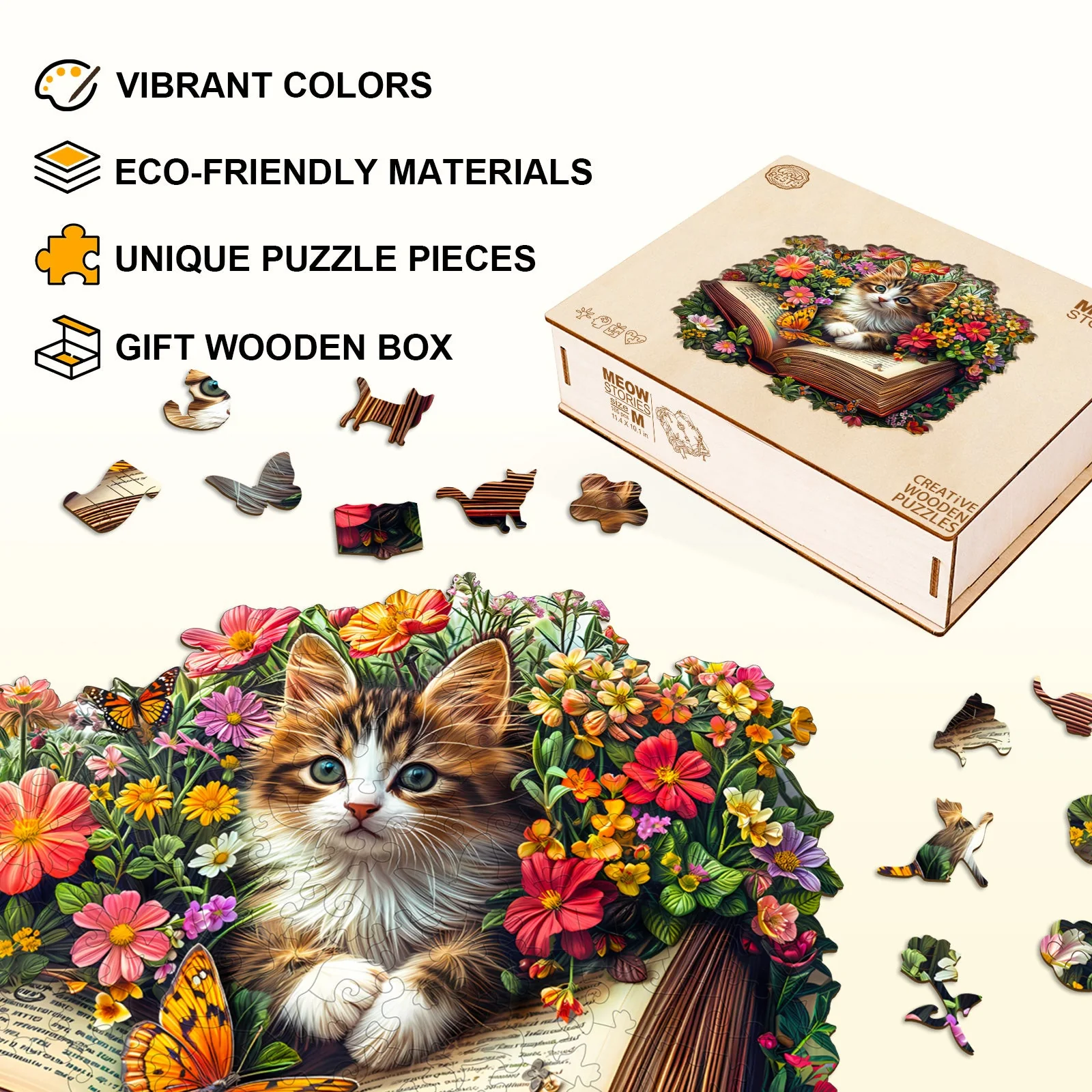 Meow Stories Wooden Jigsaw Puzzle - Image 4