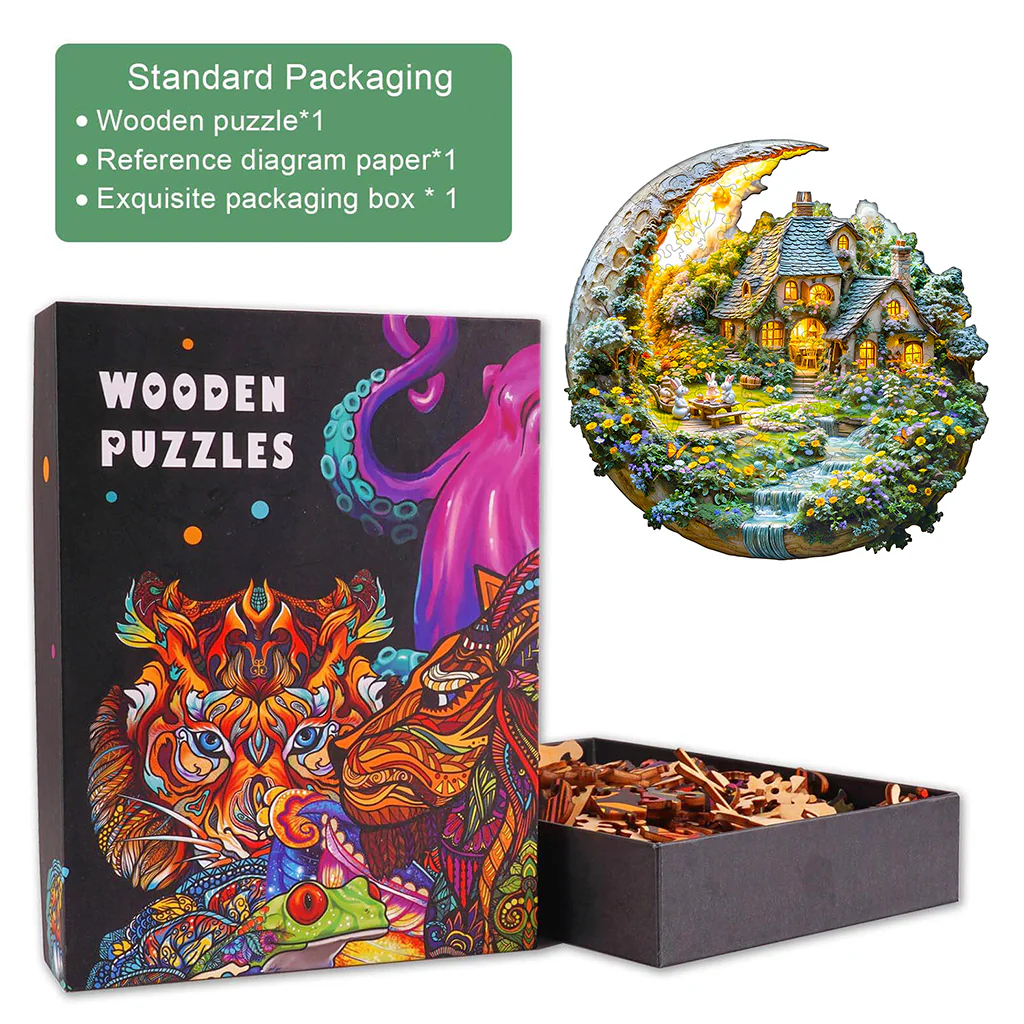 Moonlight Garden-2 Wooden Jigsaw Puzzle - Image 6