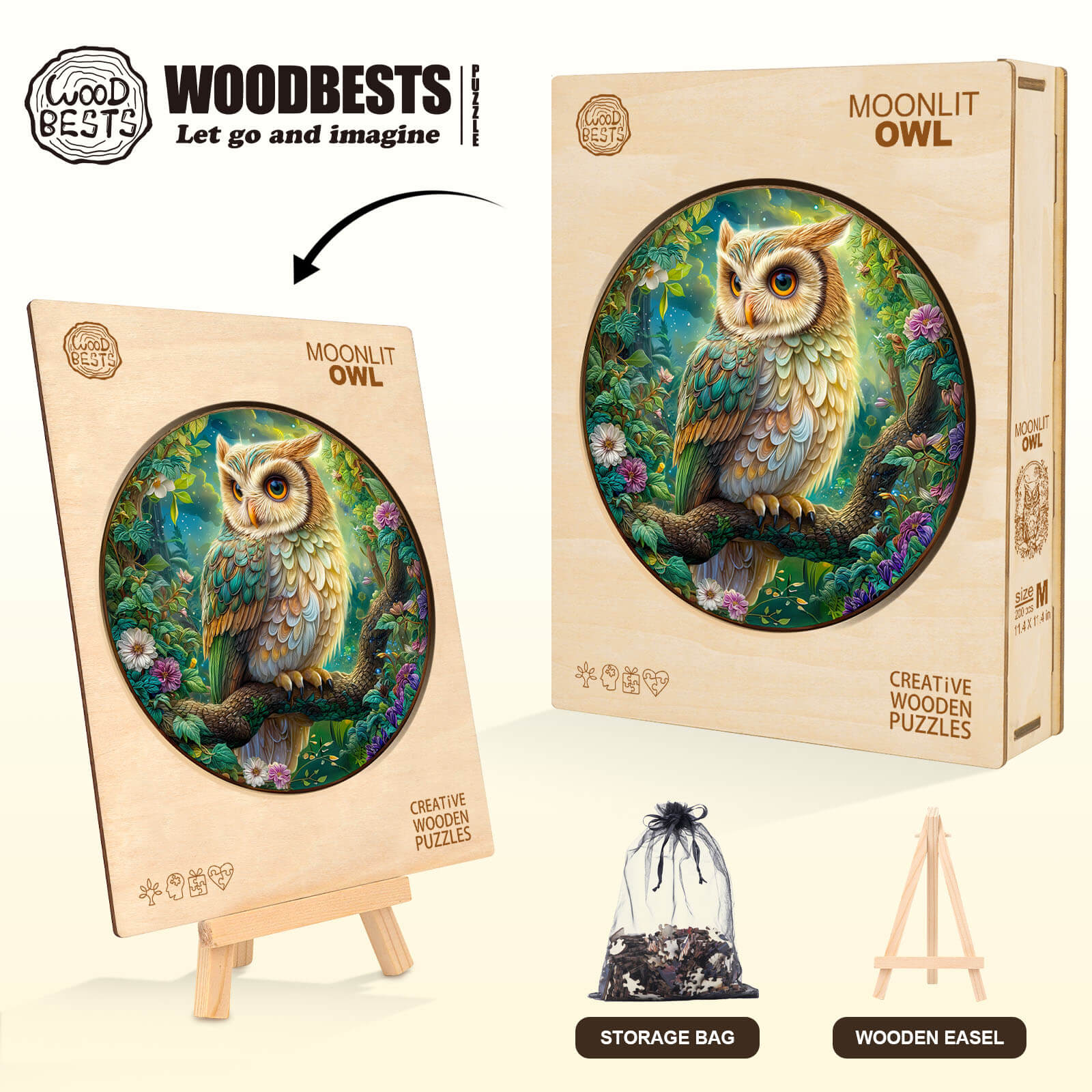Moonlit Owl Wooden Jigsaw Puzzle - Image 5