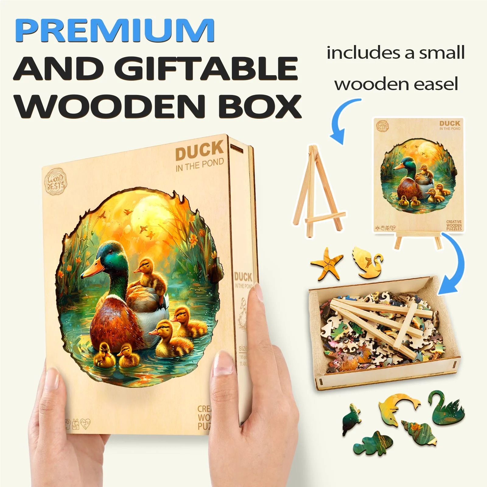 Mother Duck And Ducklings Wooden Jigsaw Puzzle - Image 5