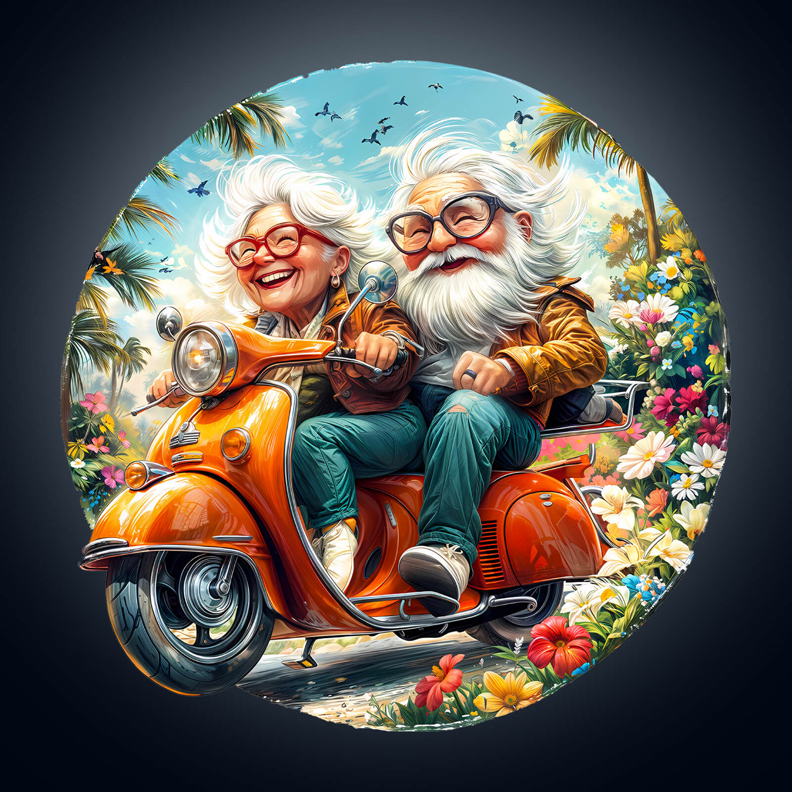 Motorcycle Granny-1 Wooden Jigsaw Puzzle - Image 2