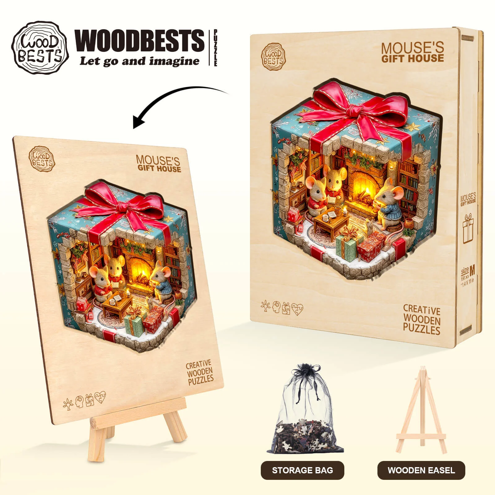 Mouse's Gift House Wooden Jigsaw Puzzle - Image 8