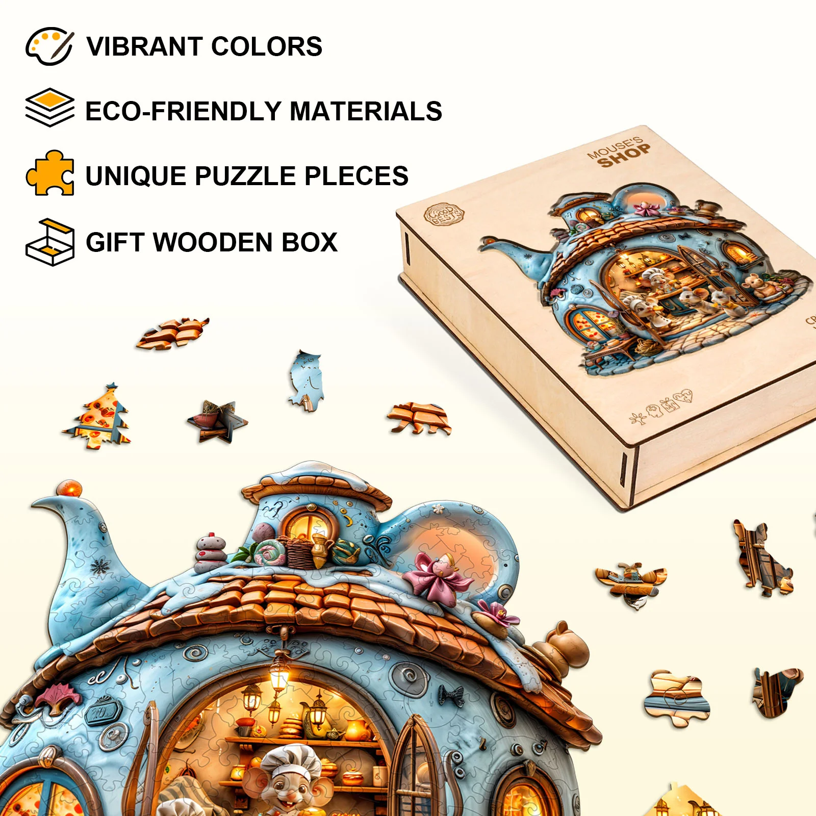 Mouse's Shop Wooden Jigsaw Puzzle - Image 6