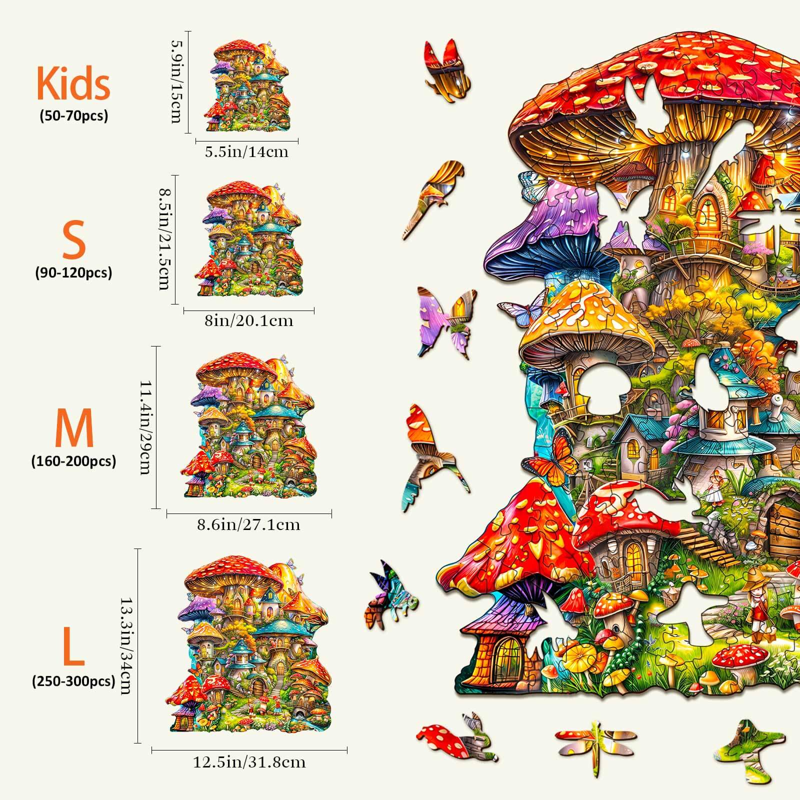 Mushroom House Wooden Jigsaw Puzzle - Image 4