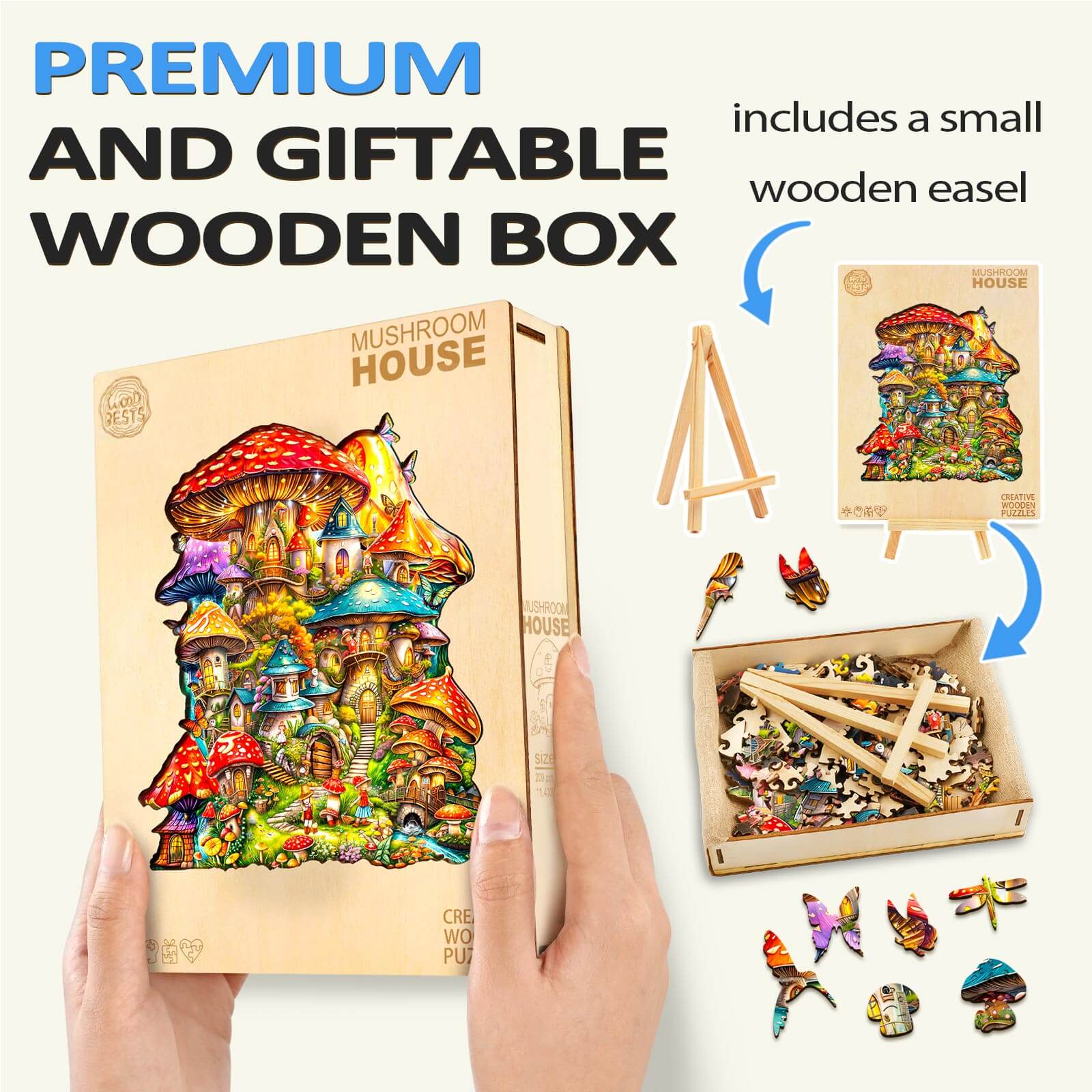 Mushroom House Wooden Jigsaw Puzzle - Image 6