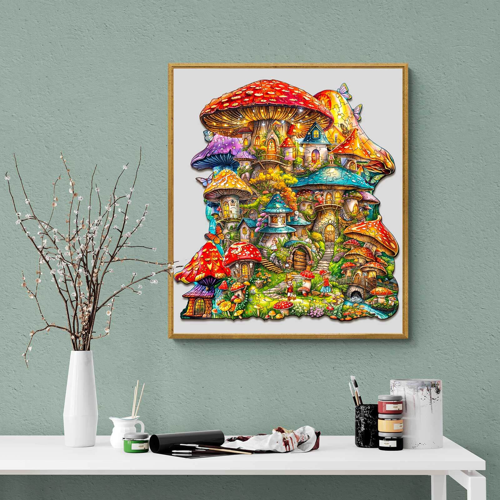 Mushroom House Wooden Jigsaw Puzzle - Image 9