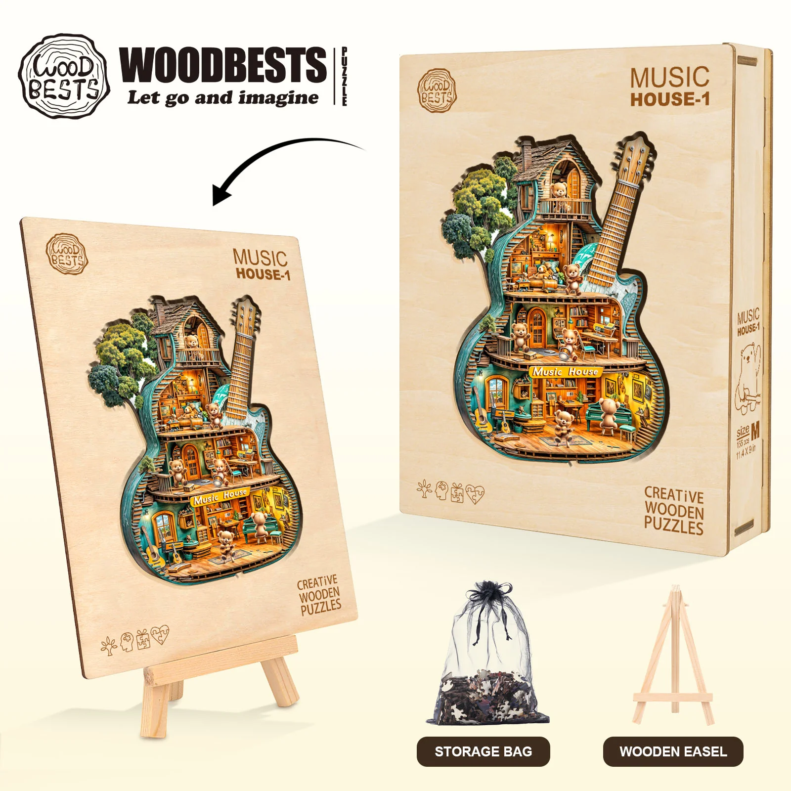 Music House-1 Wooden Jigsaw Puzzle - Image 7