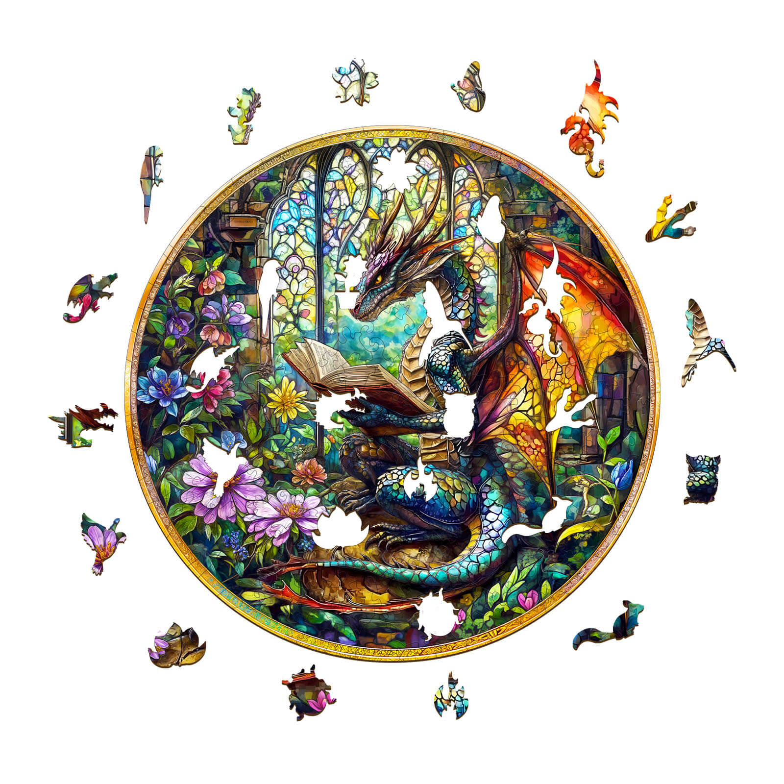 Mysterious Dragon Wooden Jigsaw Puzzle - Image 2
