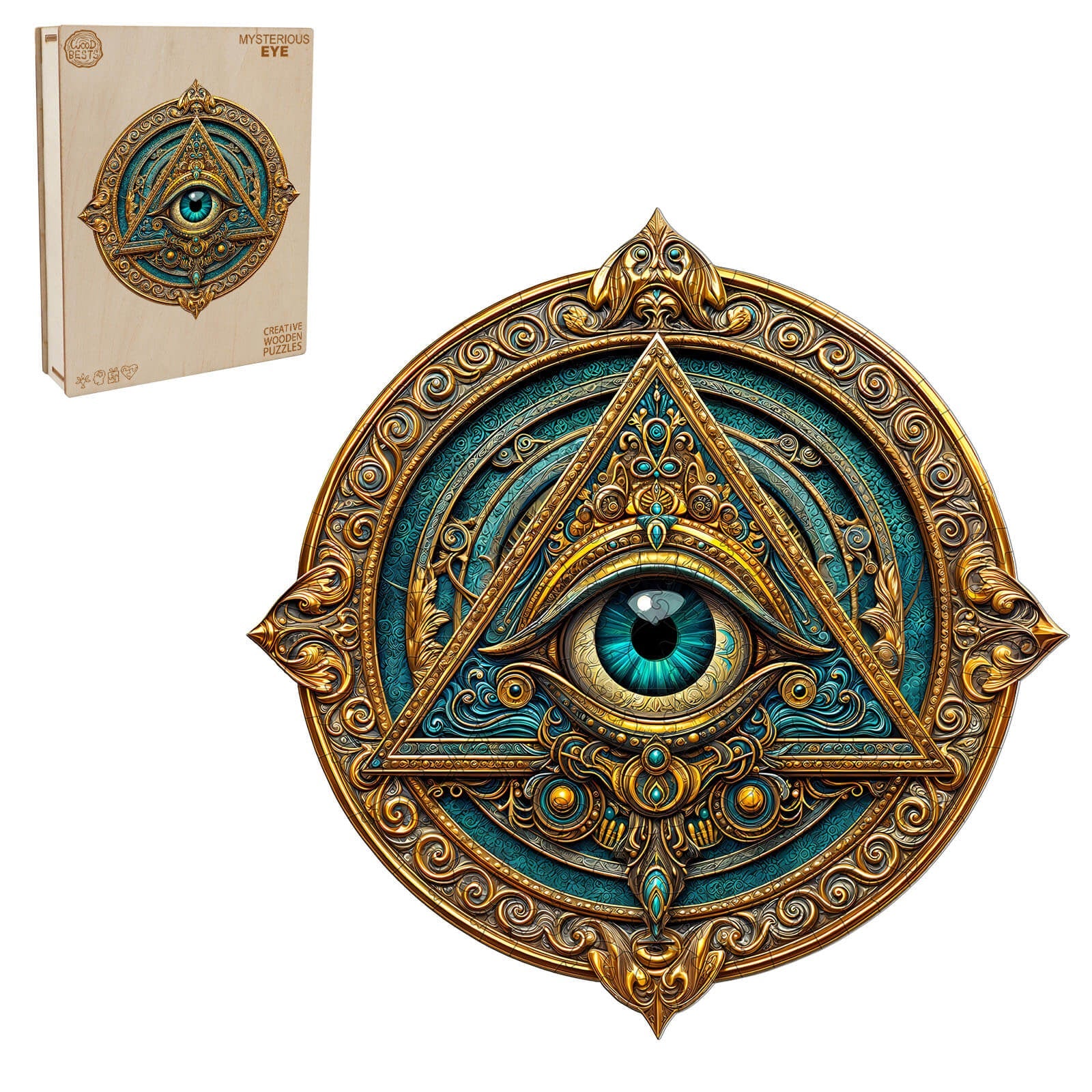 Mysterious Eye Wooden Jigsaw Puzzle - Image 3