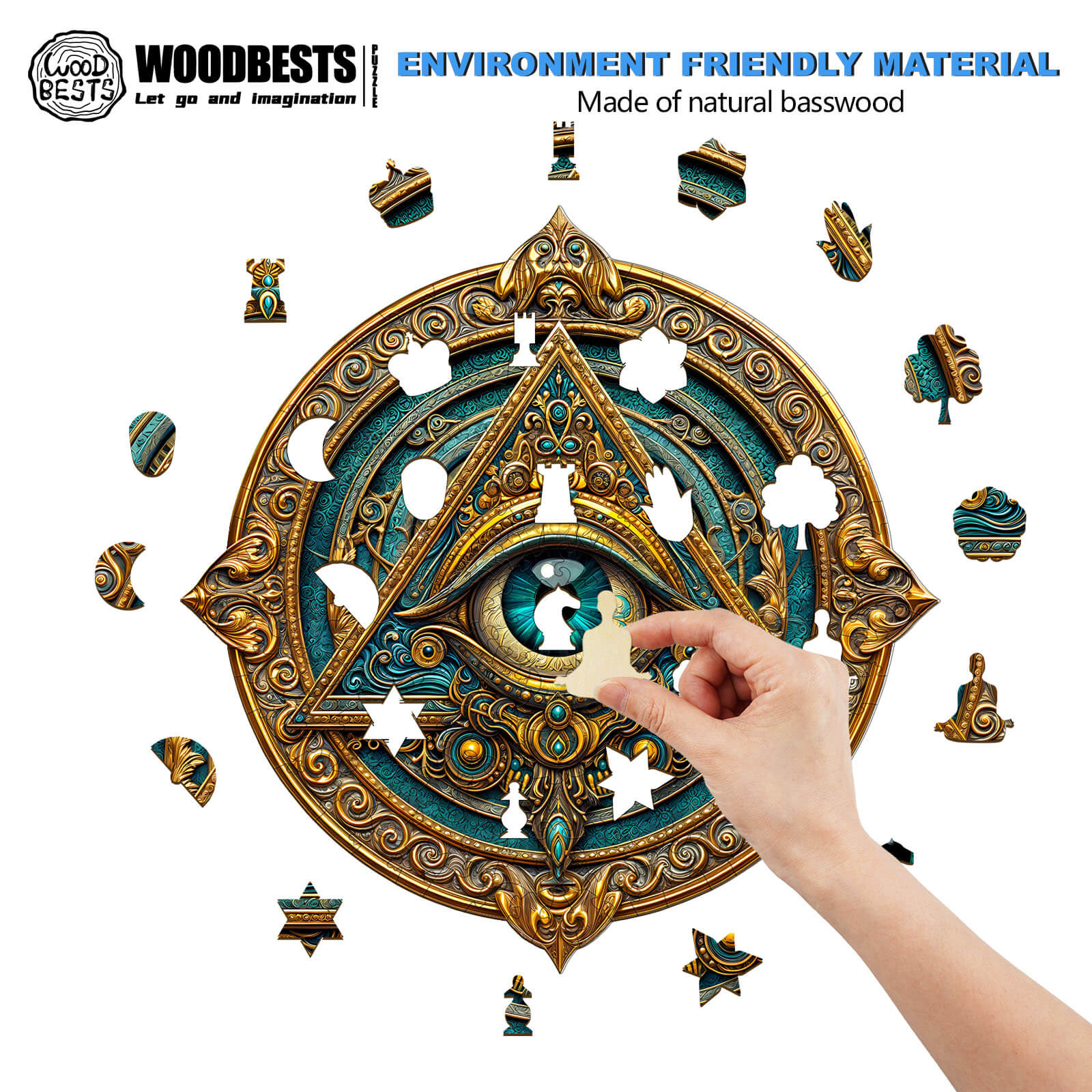 Mysterious Eye Wooden Jigsaw Puzzle - Image 4