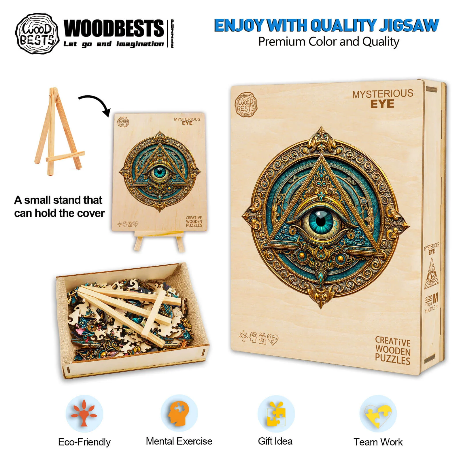 Mysterious Eye Wooden Jigsaw Puzzle - Image 6