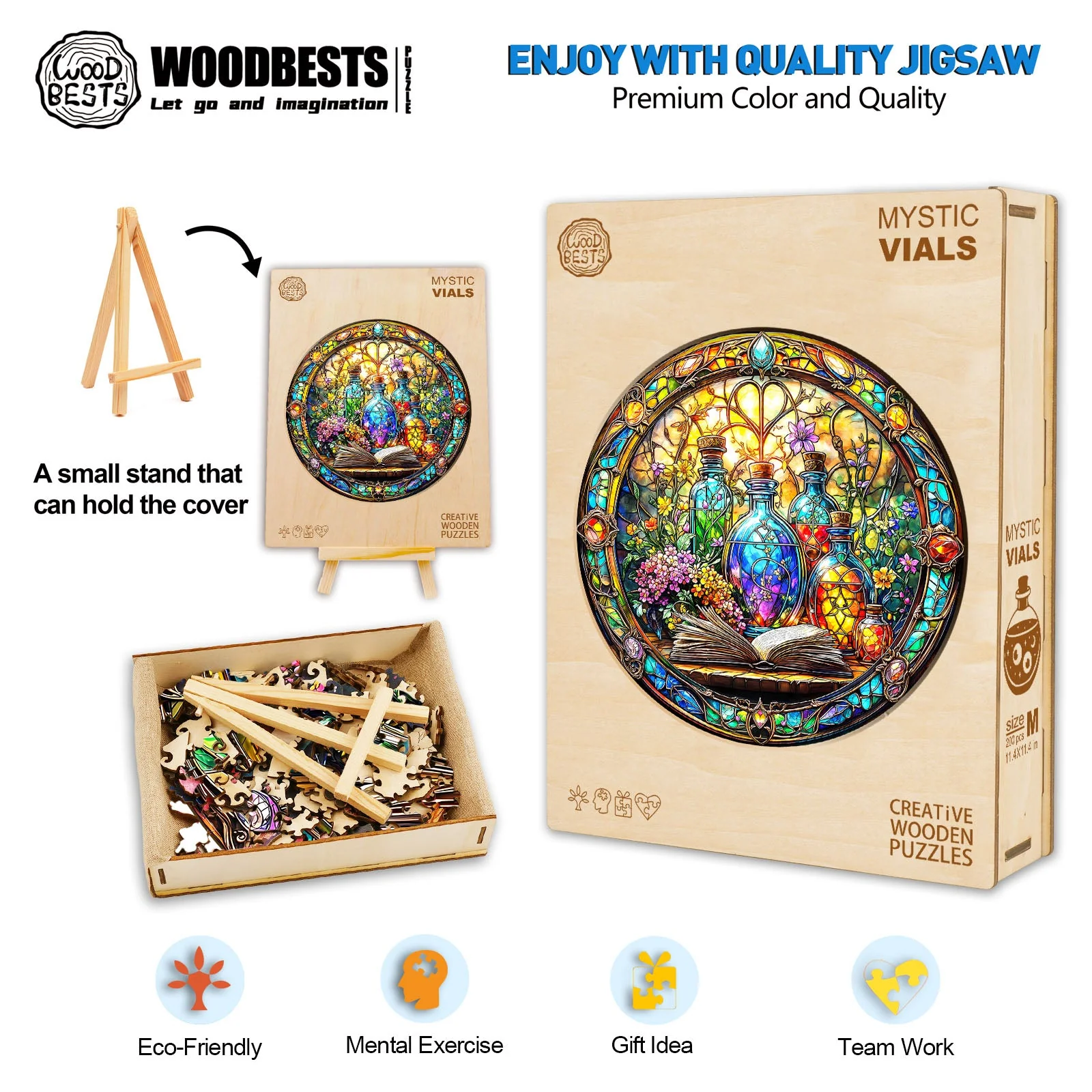 Mystic Vials Wooden Jigsaw Puzzle - Image 5