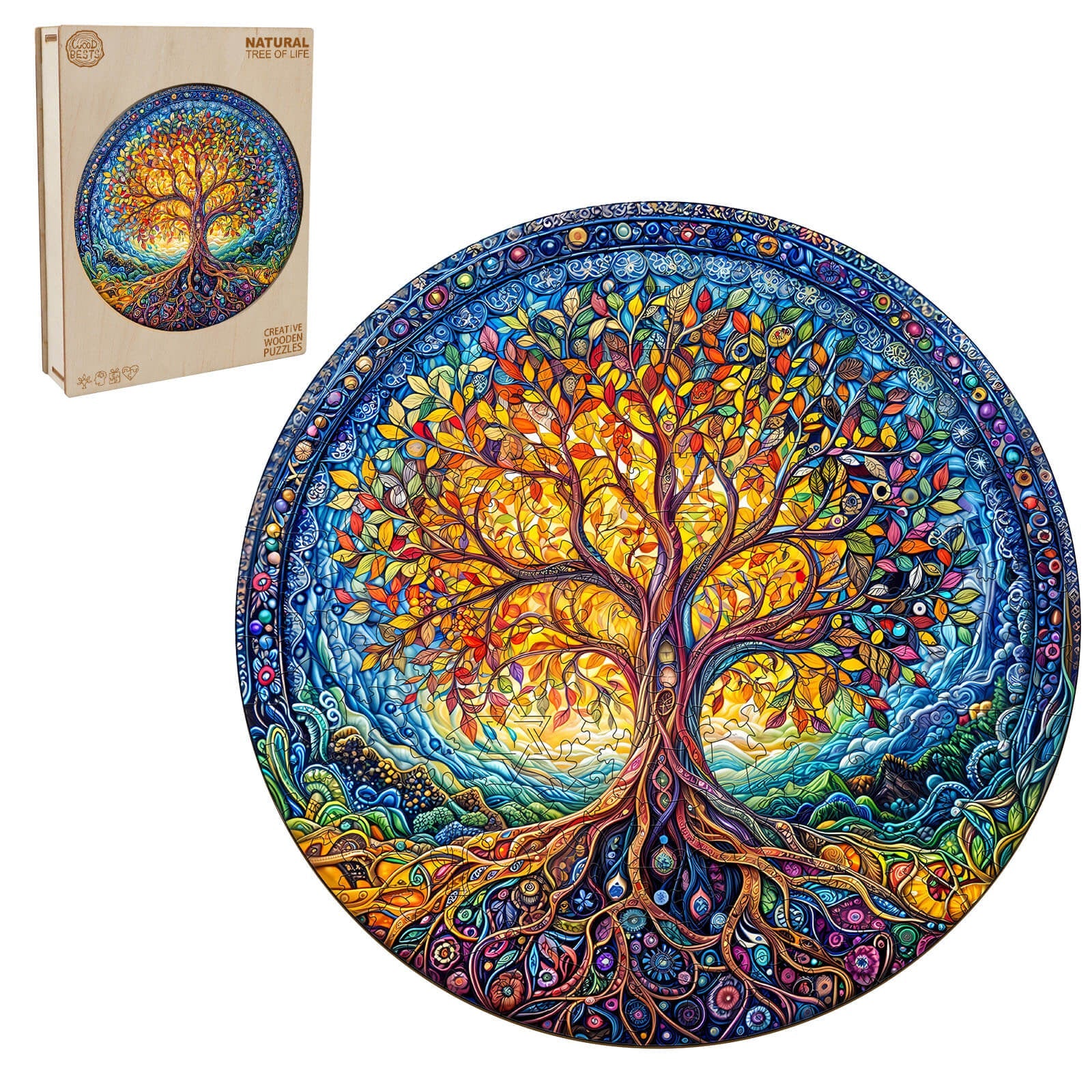 Natural Tree of Life Wooden Jigsaw Puzzle - Image 3