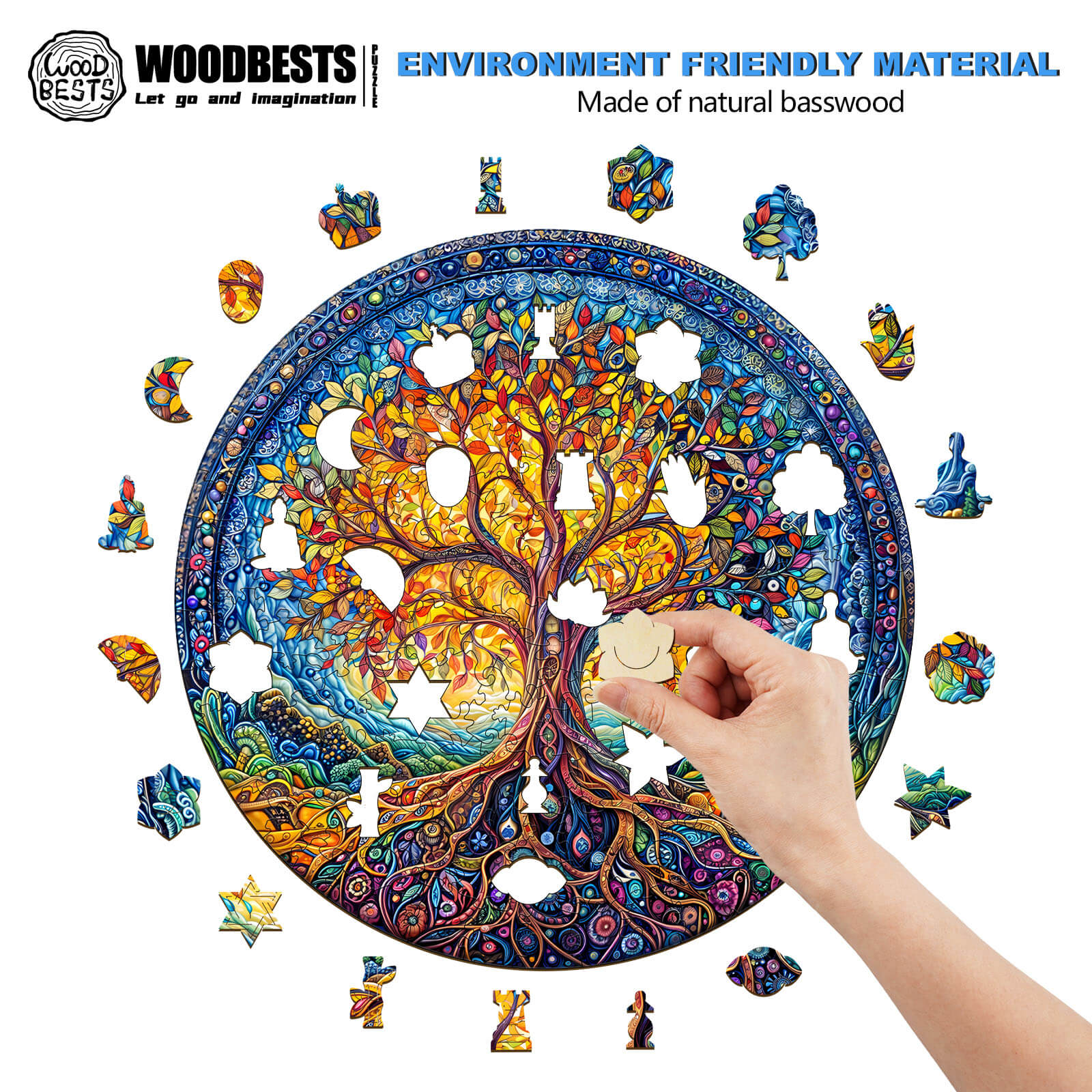 Natural Tree of Life Wooden Jigsaw Puzzle - Image 4