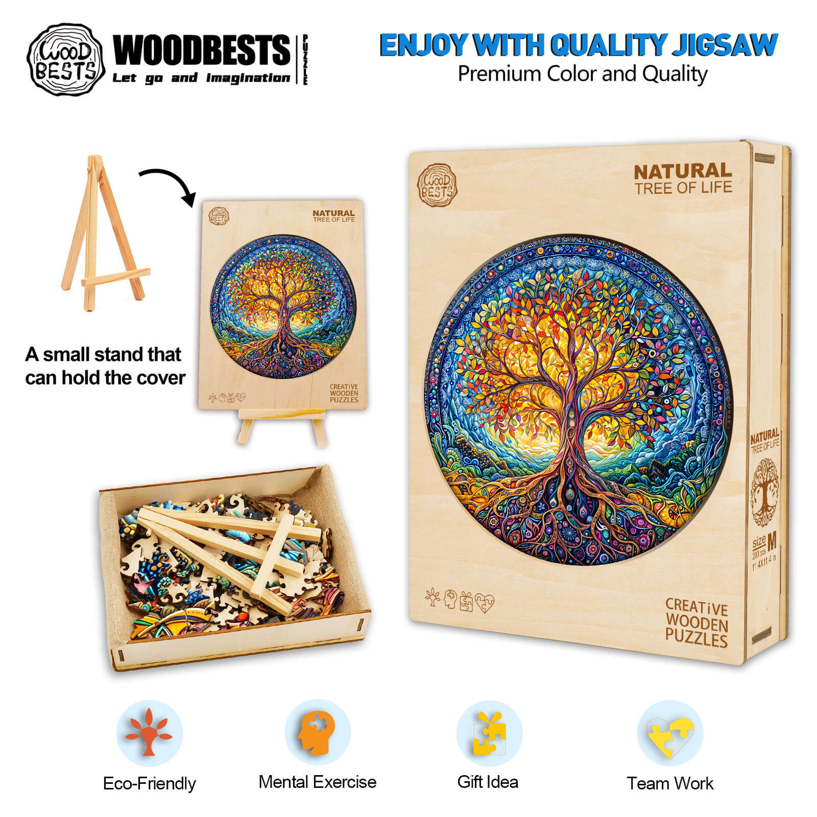 Natural Tree of Life Wooden Jigsaw Puzzle - Image 6