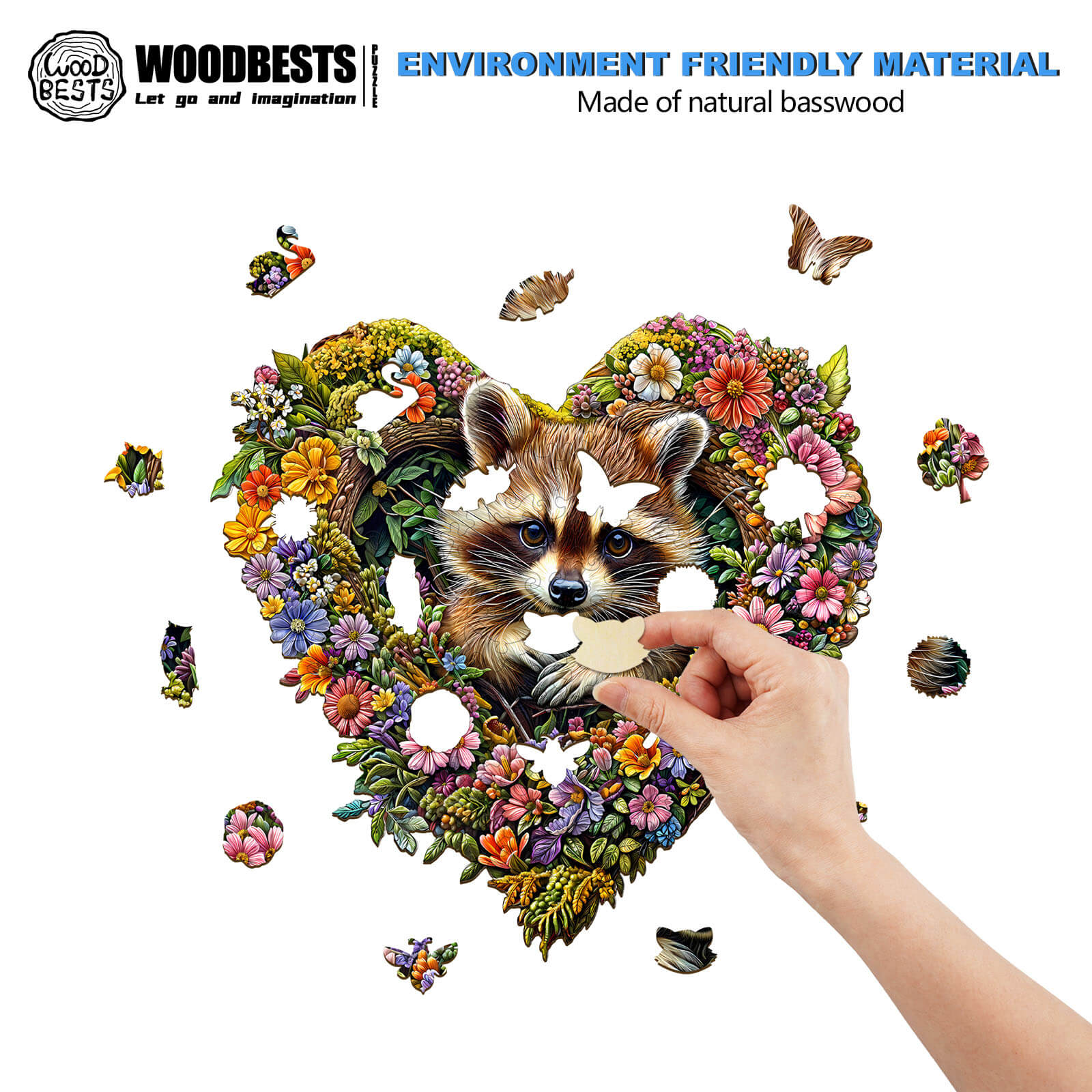 Natureverse Raccoon Wooden Jigsaw Puzzle - Image 4